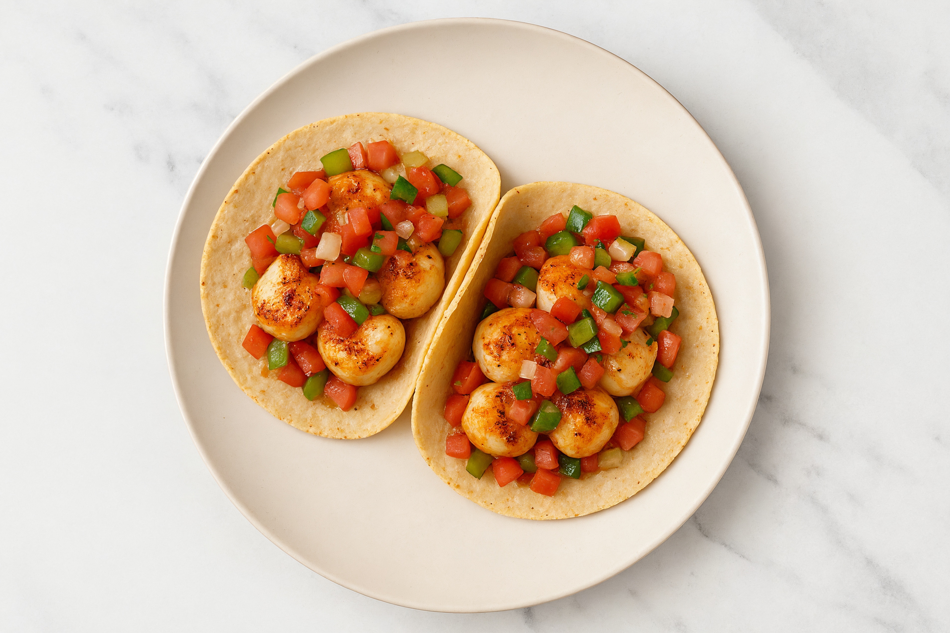  Seared Scallops + Salsa XL Tacos