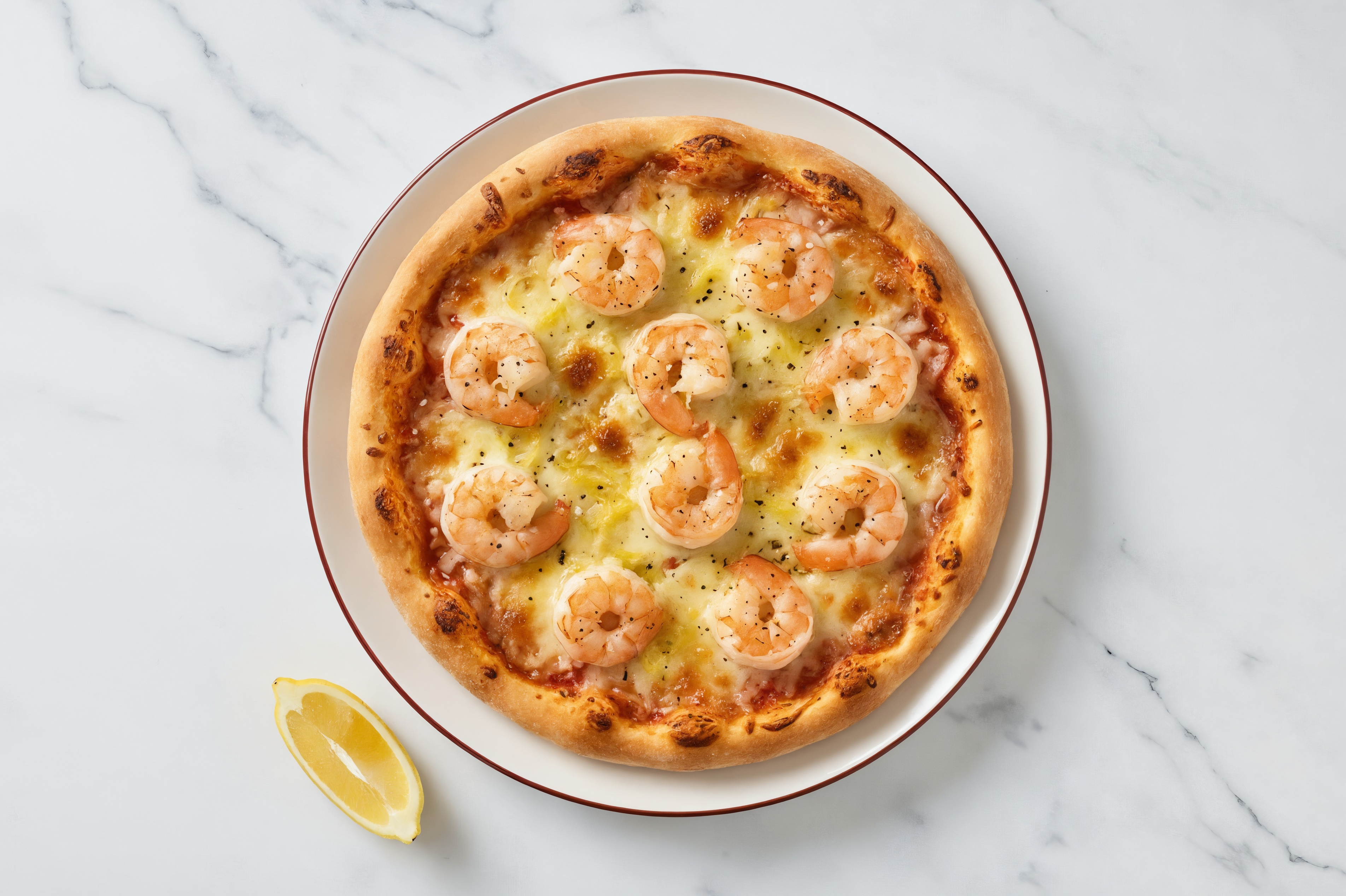  Shrimp Scampi Flatbread with Shredded Mozzarella Cheese