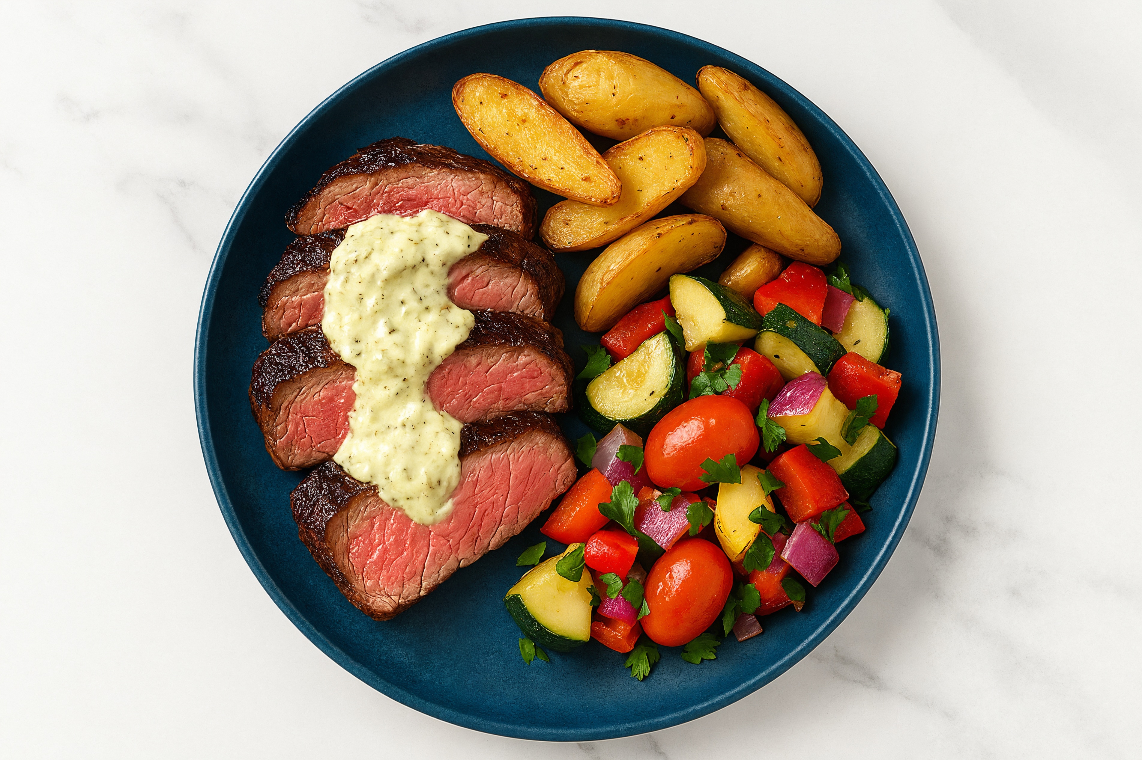 Dill NY Wagyu Strip Steak + Summer Veggies