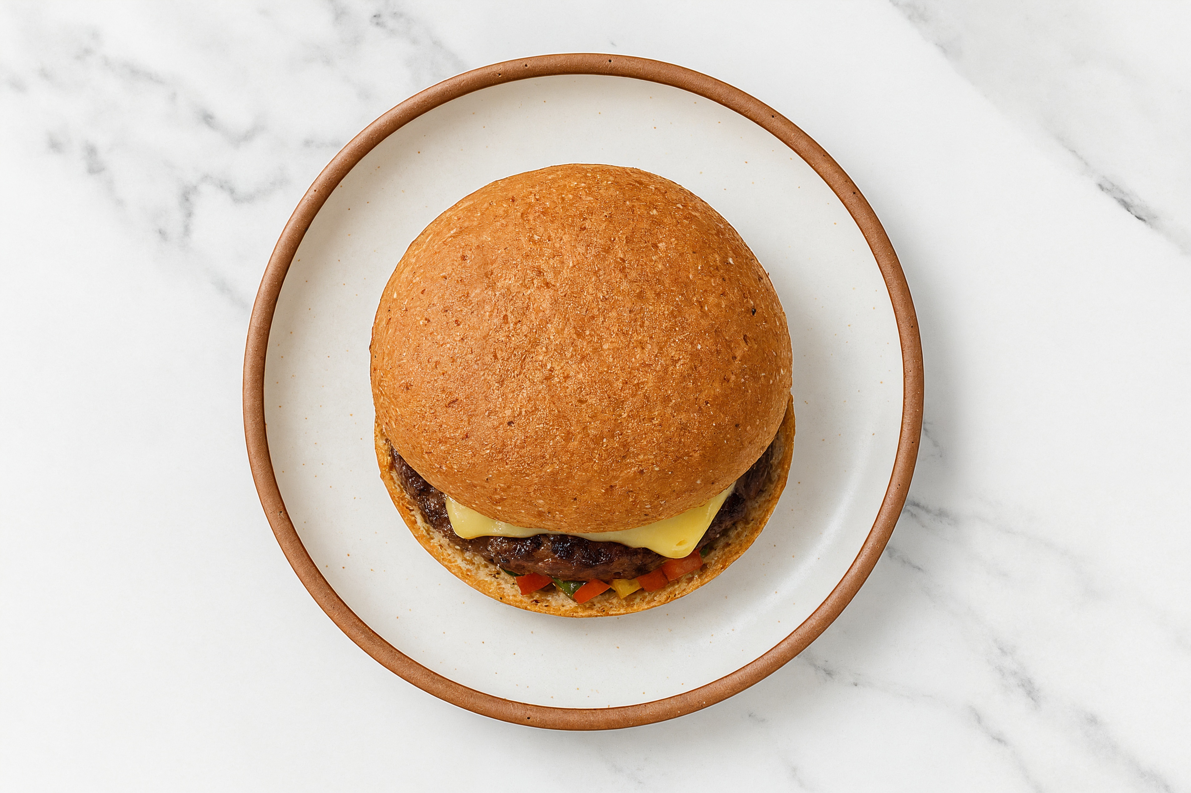 Bison Burger on Sprouted Grain with Salsa & Swiss