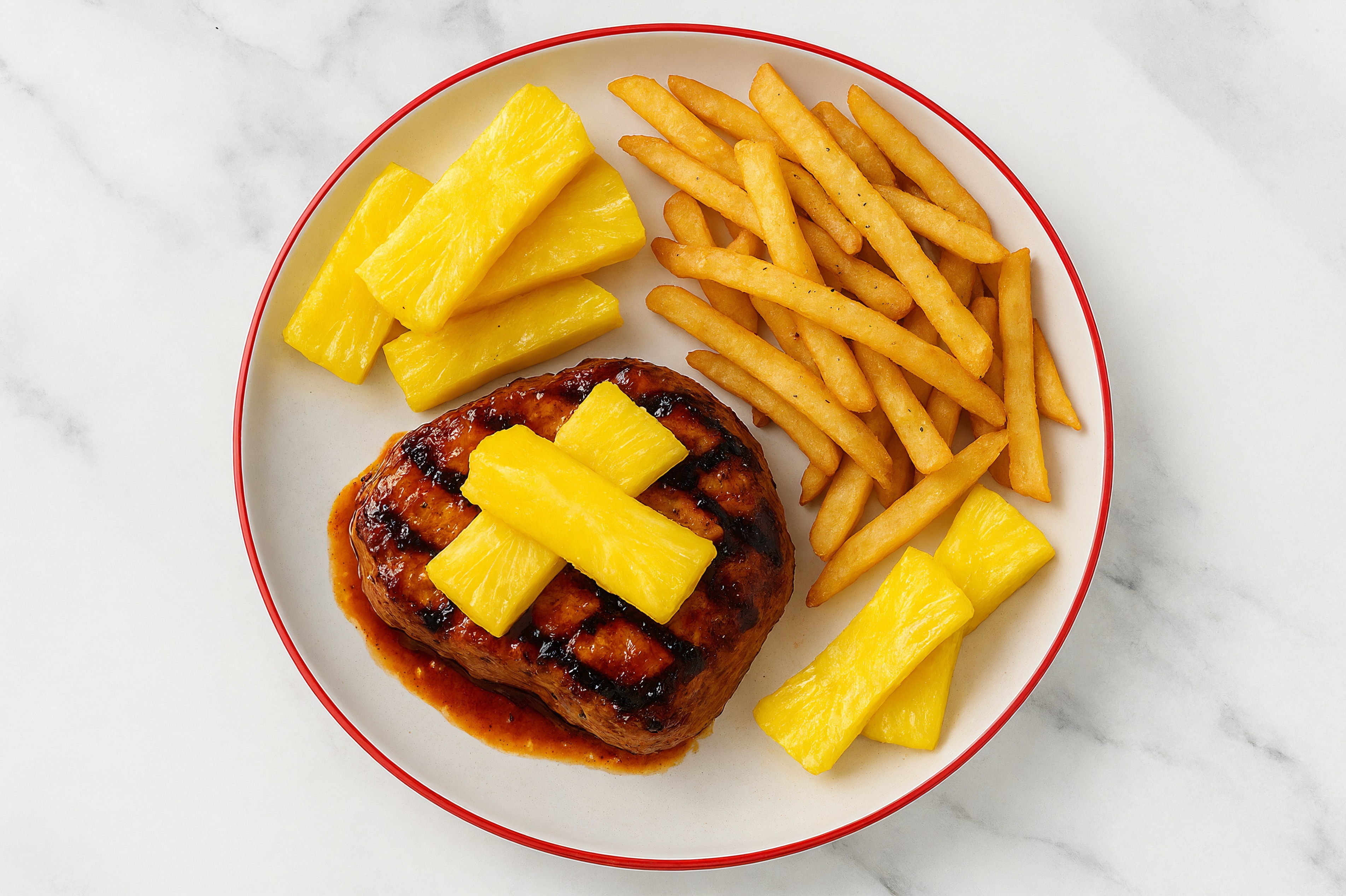 Hawaiian-Style BBQ Pork Chop + Oven Fries with Original BBQ Sauce
