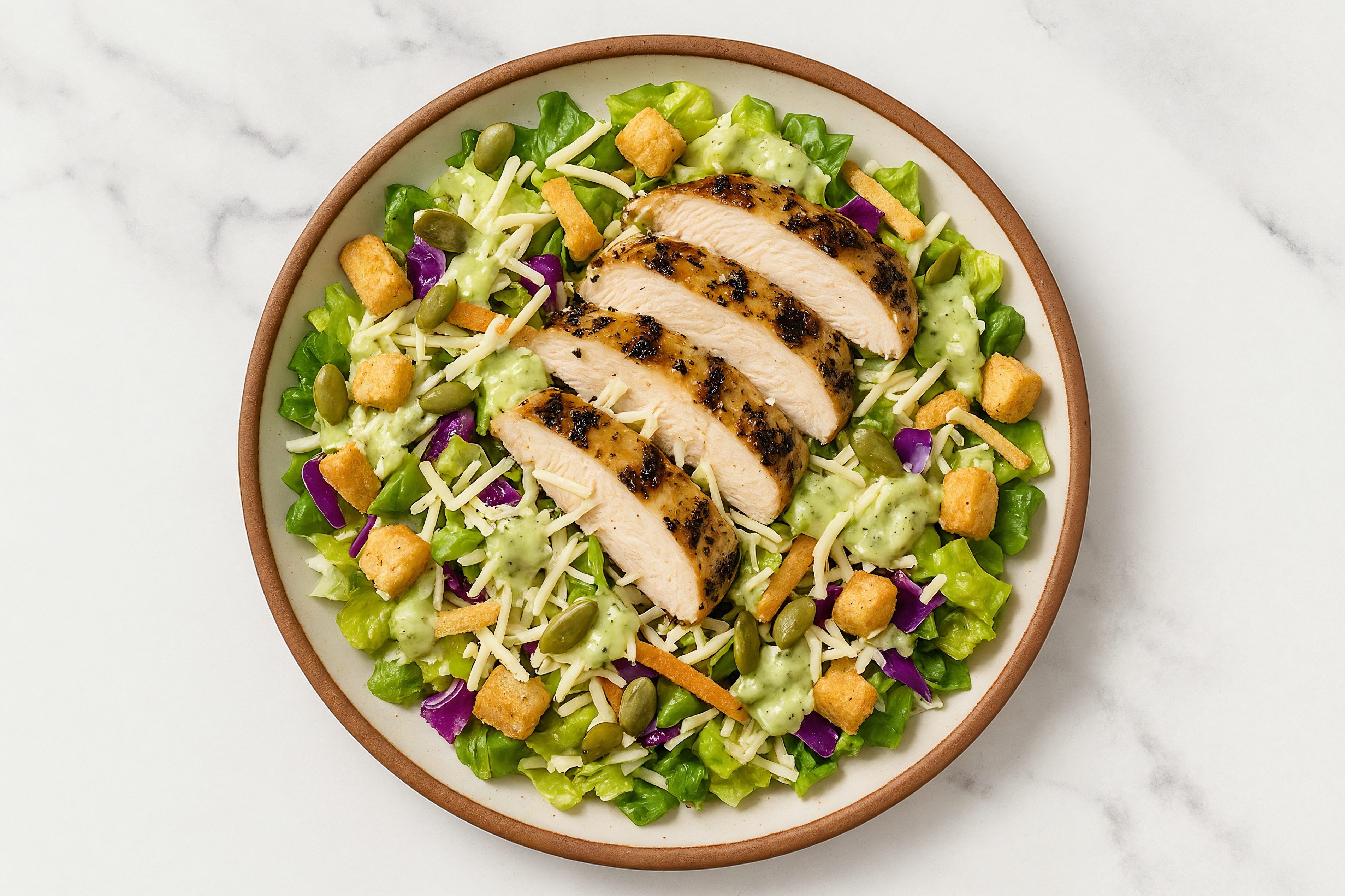 Mediterranean Grilled Chicken Breast + Avocado Green Goddess Salad