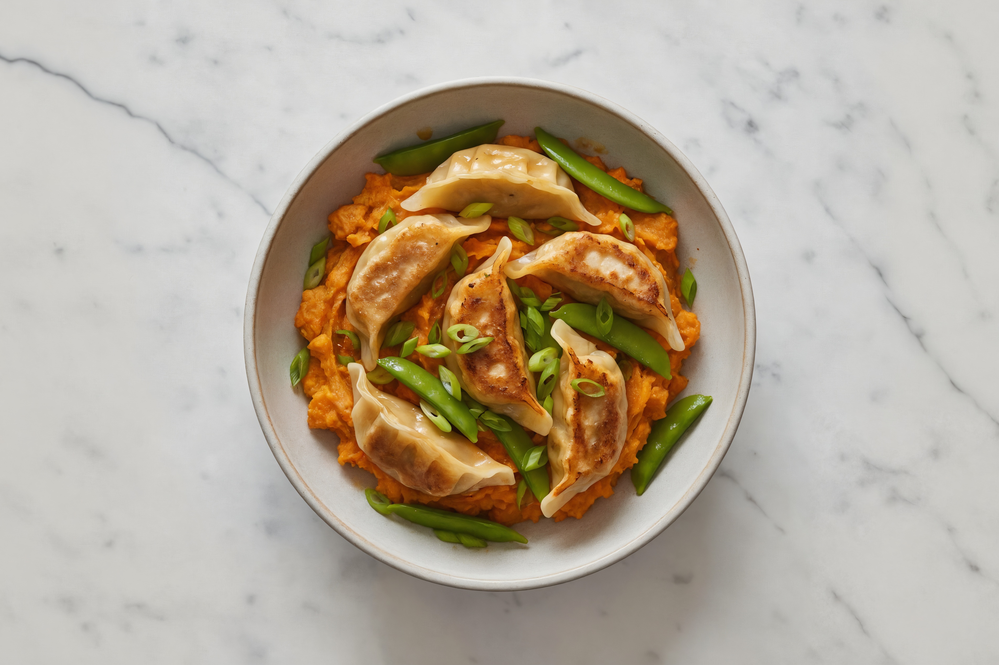 Sweet Sesame Ginger Potsticker Veggie Bowl