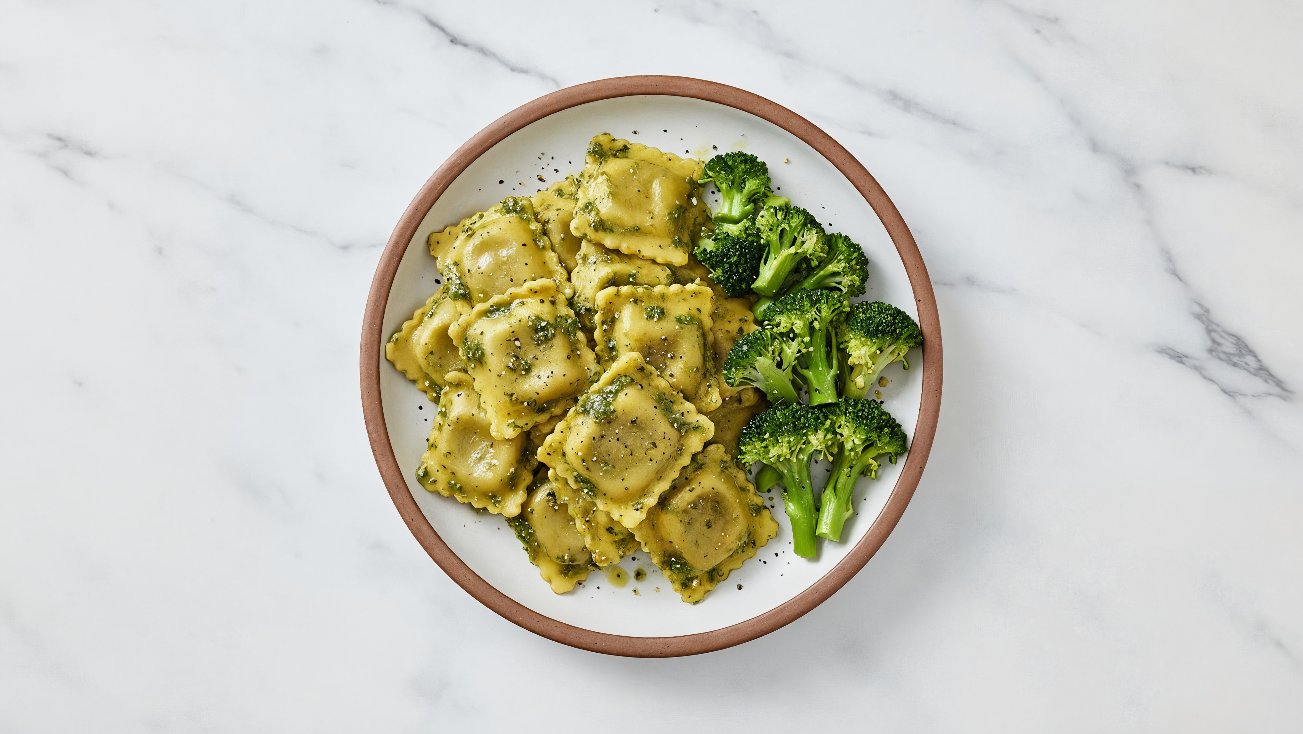 Supergreens Pasta with Beef Bolognese Ravioli