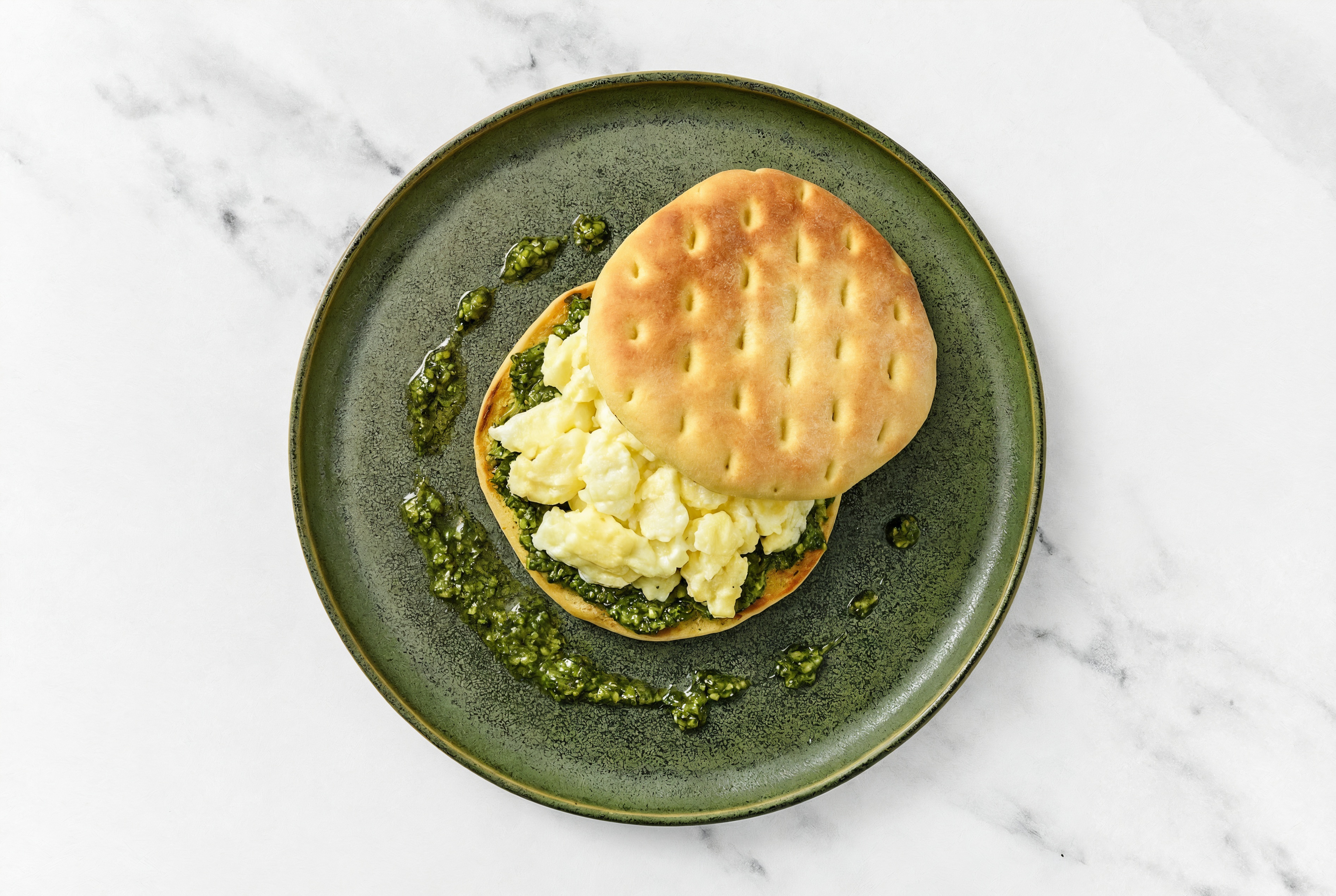 Kale Pesto Scrambled Egg White Sandwich