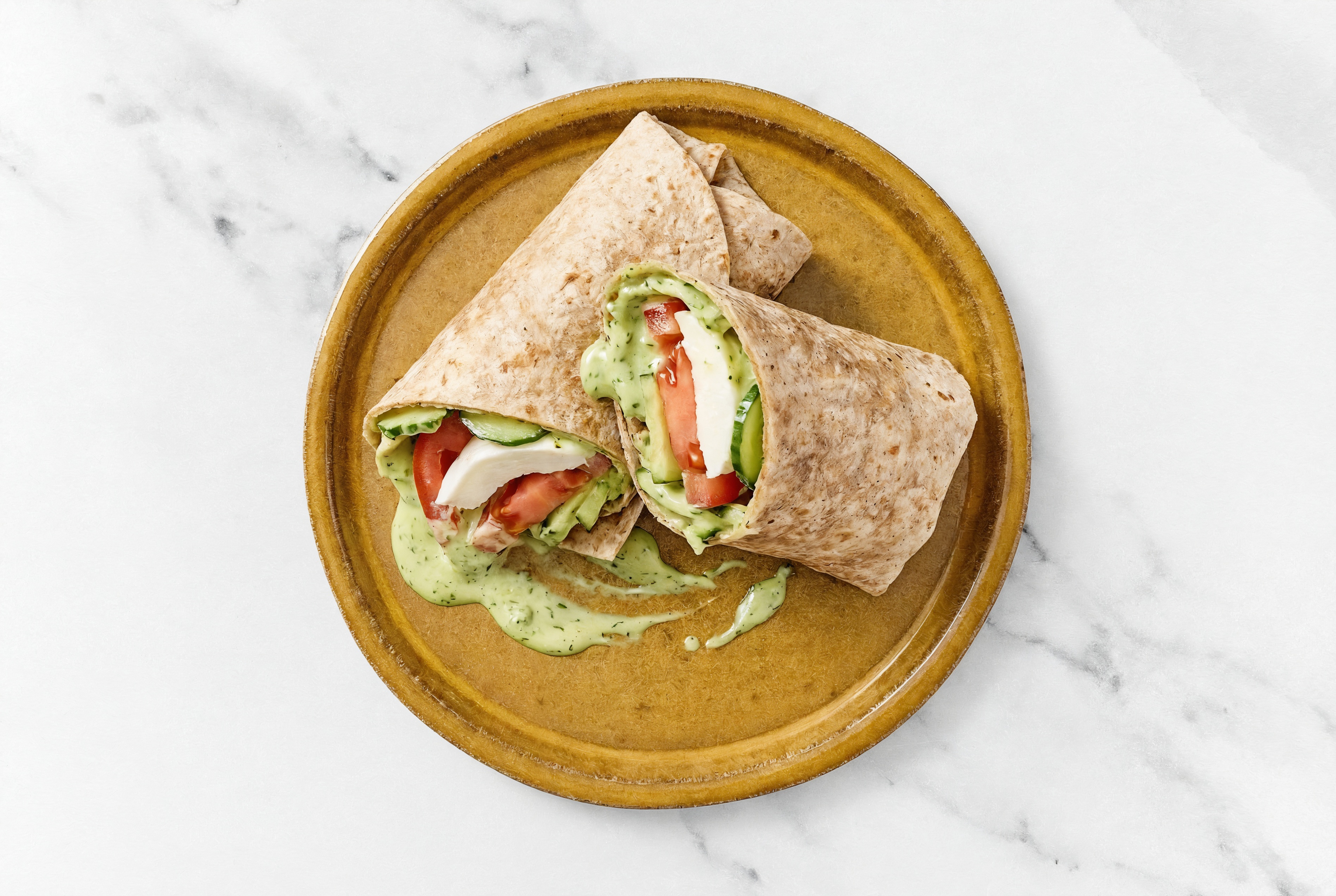  Beefsteak Tomato, Mozzarella + Cucumber Wrap