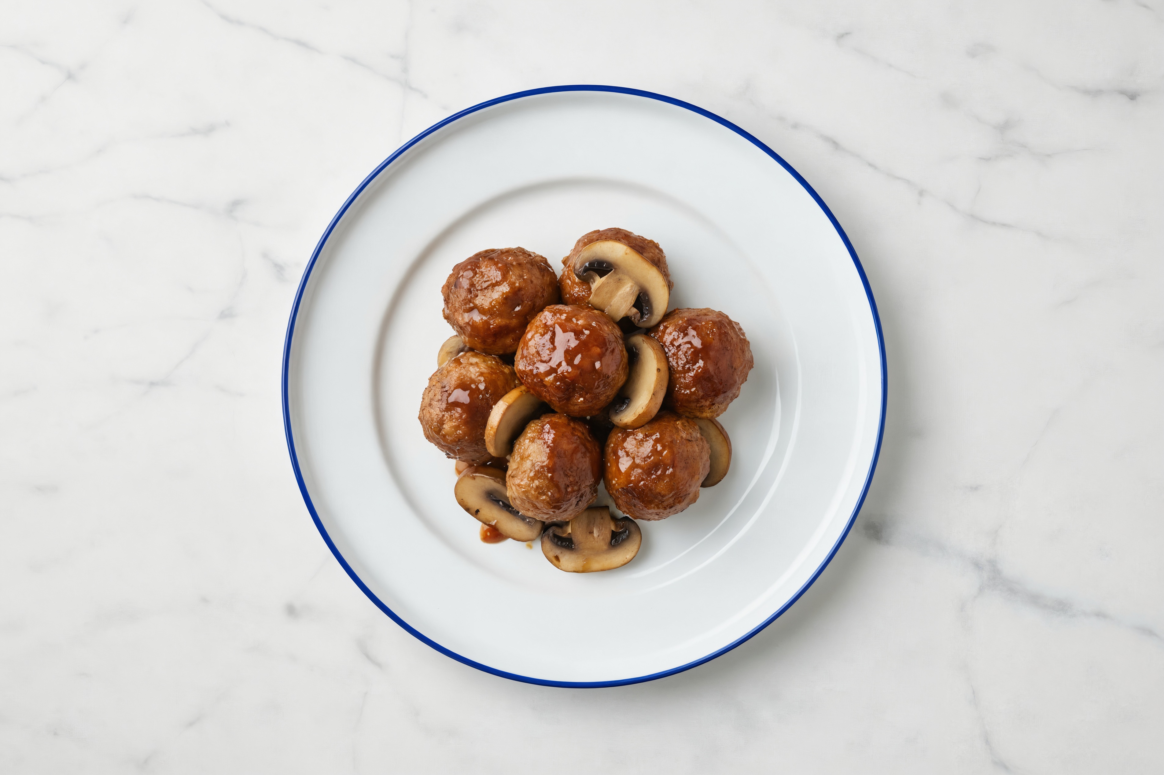 Teriyaki Baked Turkey Meatballs & Mushrooms