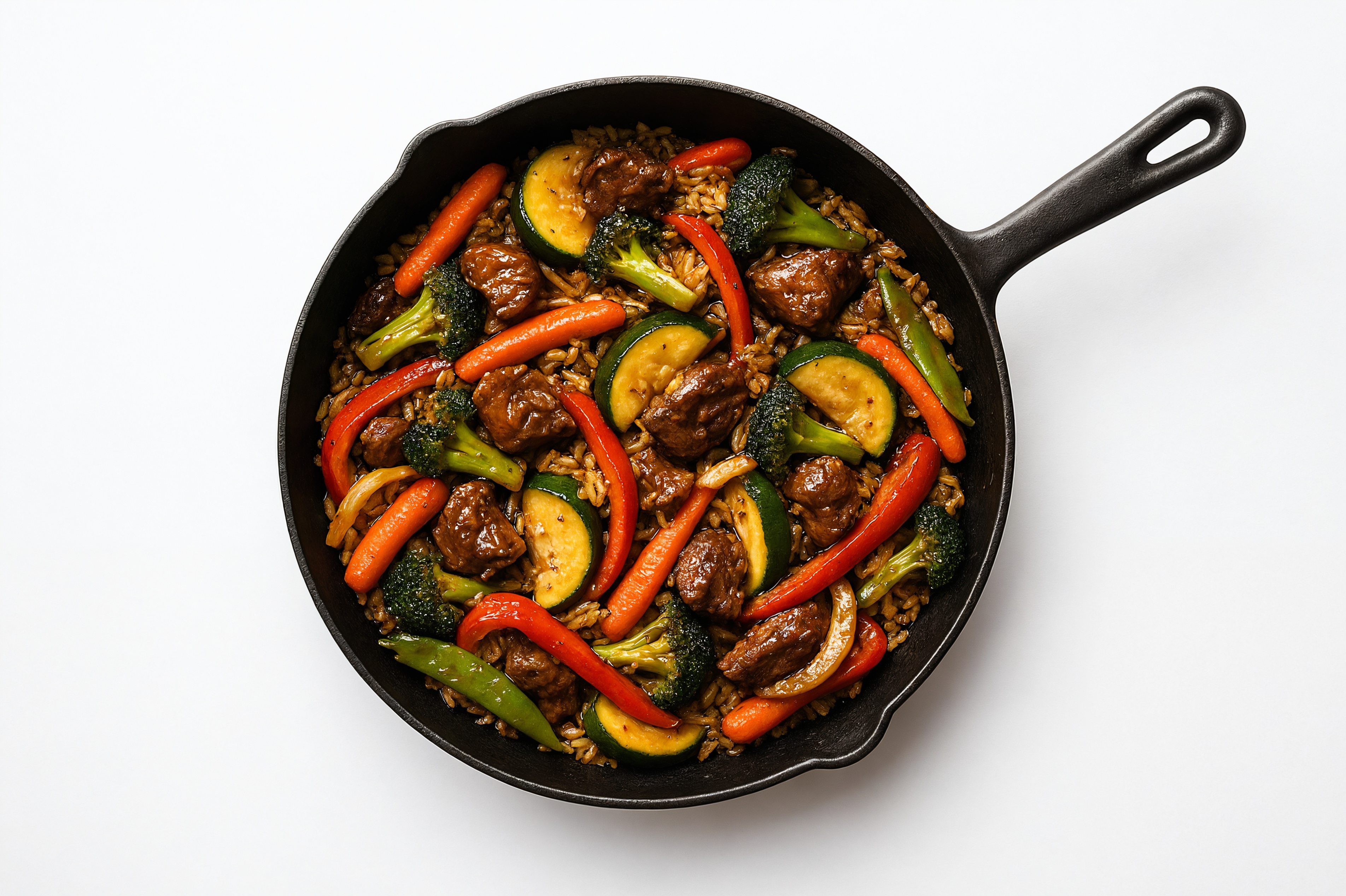 Teriyaki Veggie + Lamb Stir-Fry with Seasoned Jasmine Rice