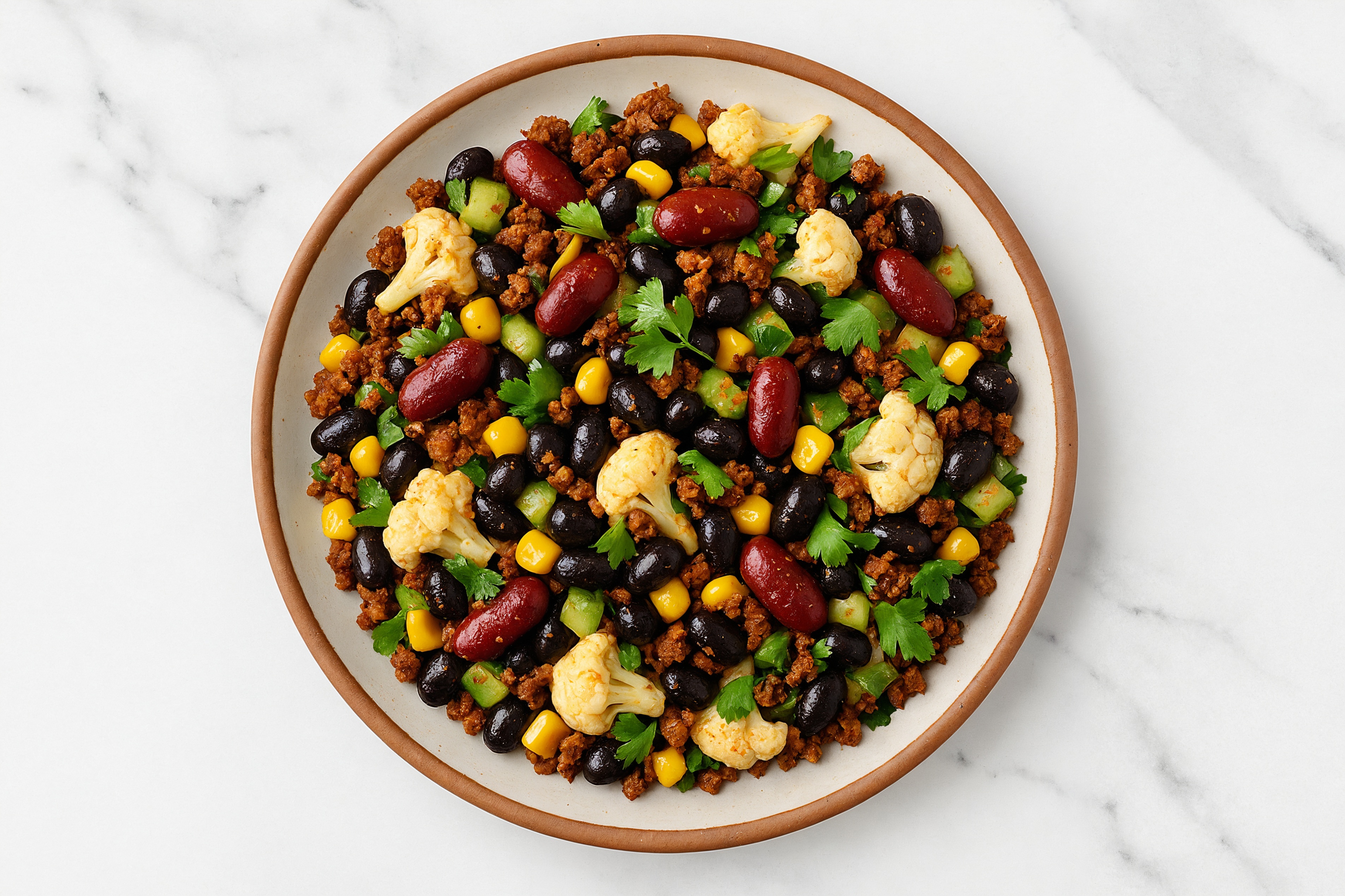 Tex-Mex Plant Power Veggie Bowl with Cauliflower Florets