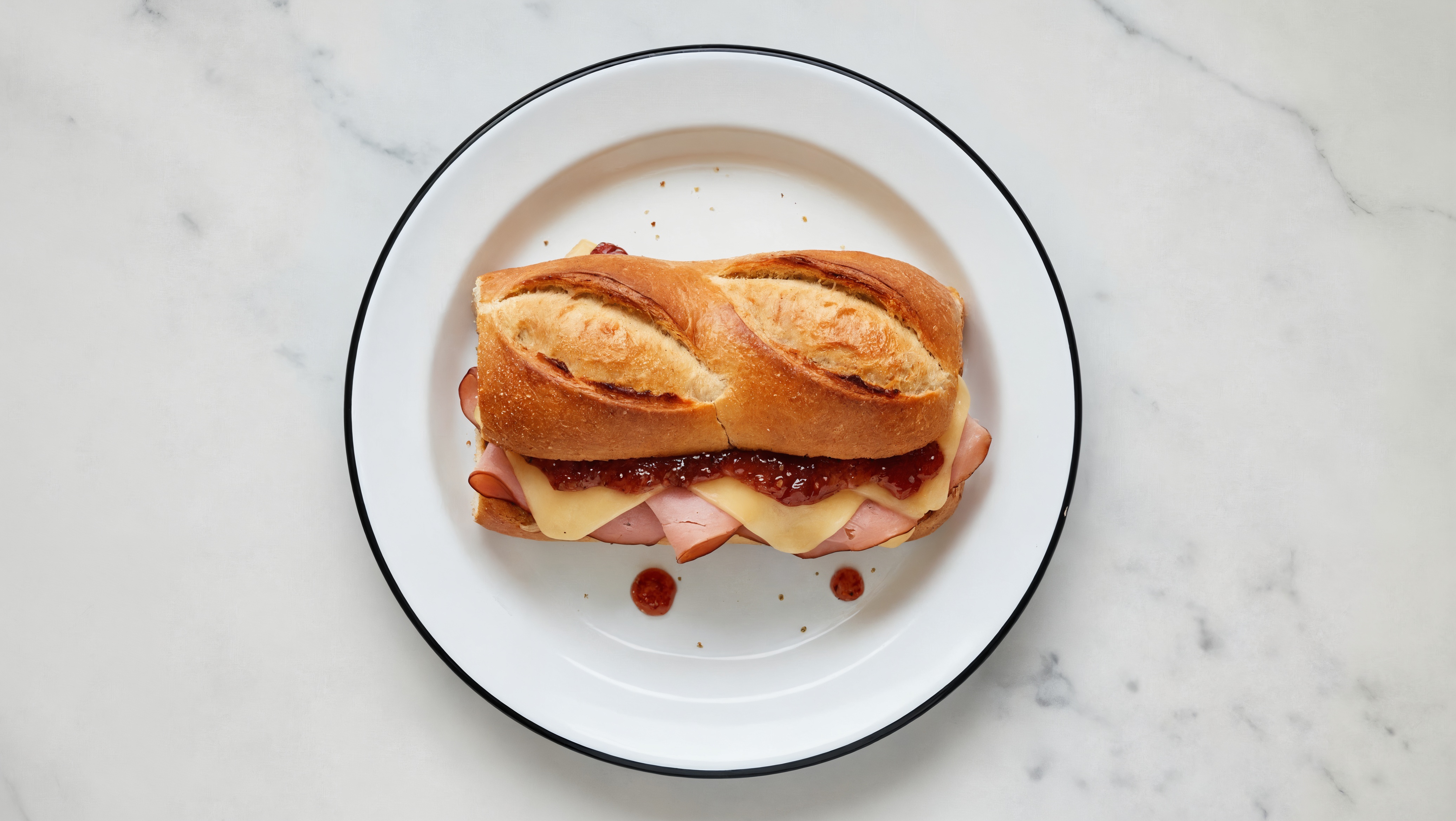 Ham, Gouda + Strawberry Jam Tartine