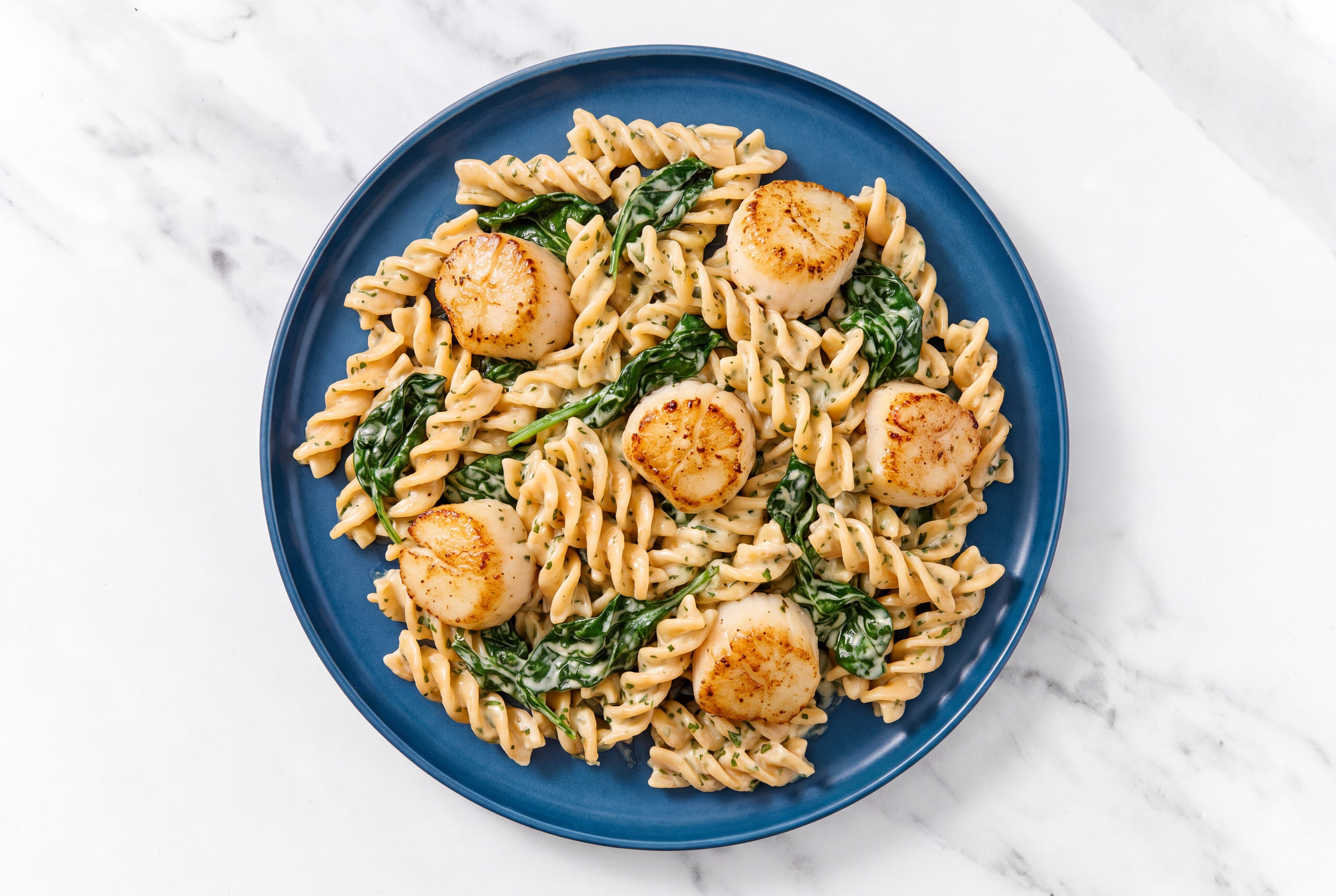 Hearty Scallop Herb Cream with Baby Spinach