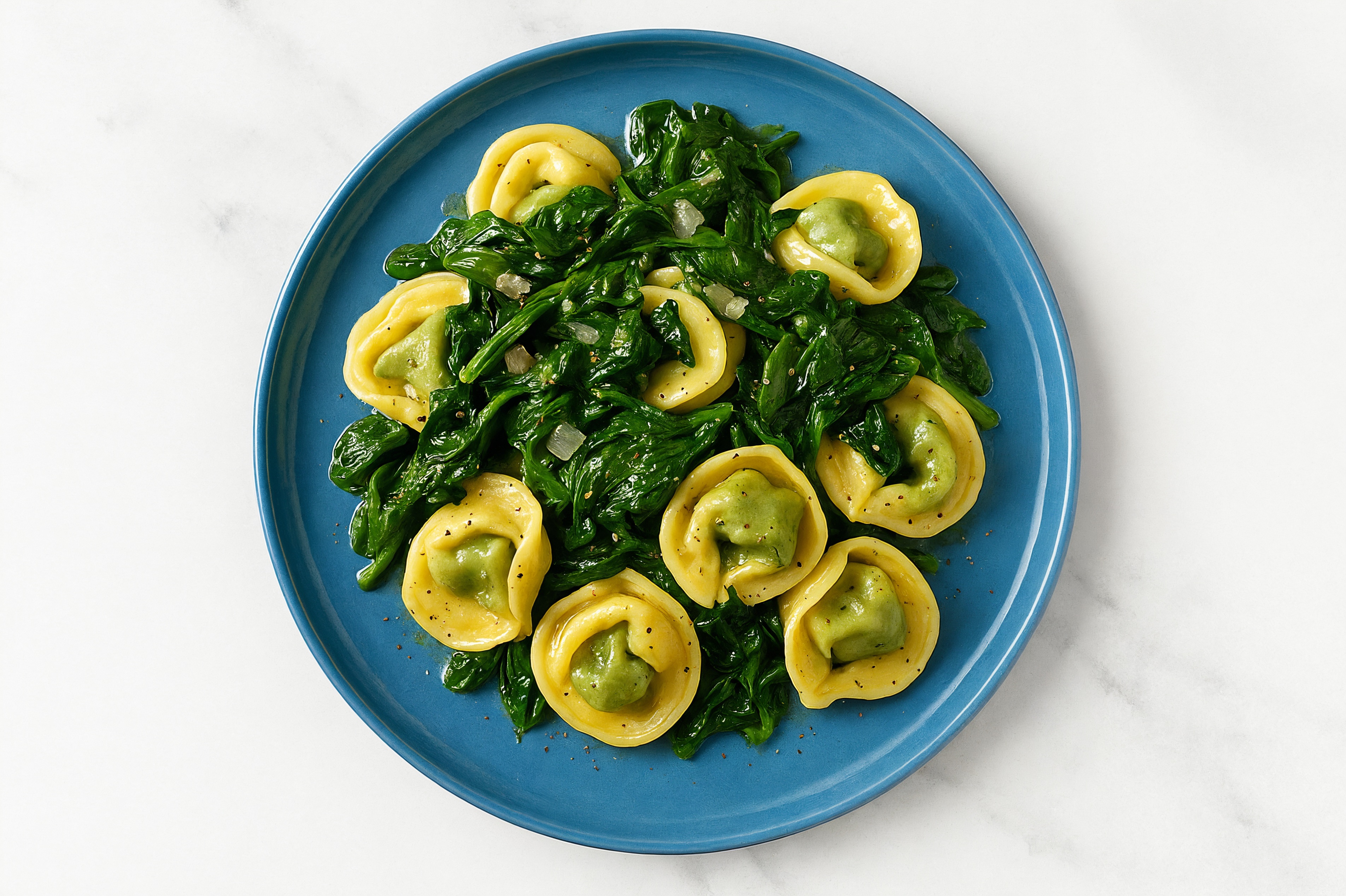 Tortellini with Herb Butter with Baby Spinach