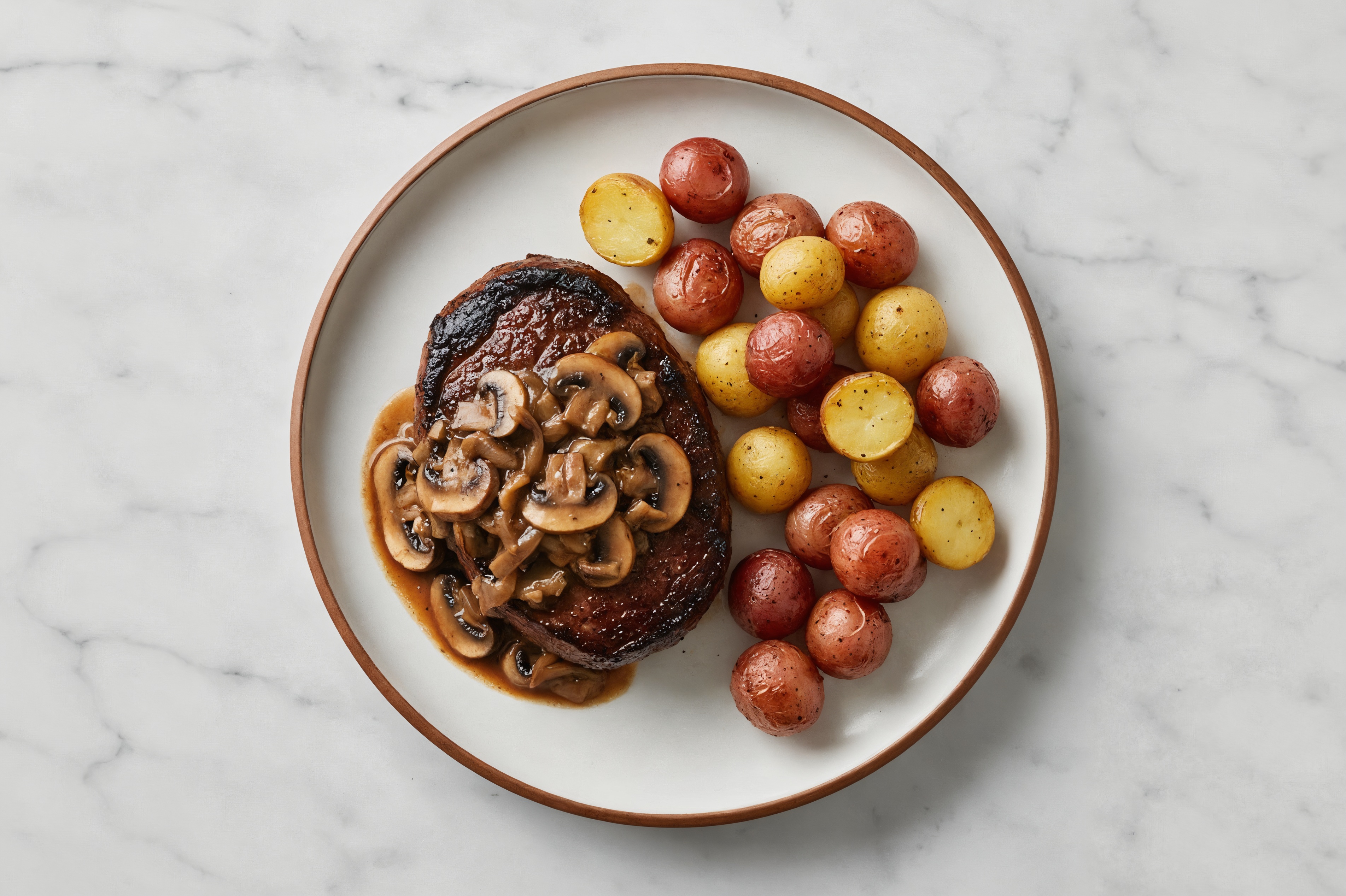 Wagyu Filet Mignon with Shallot Mushroom Sauce