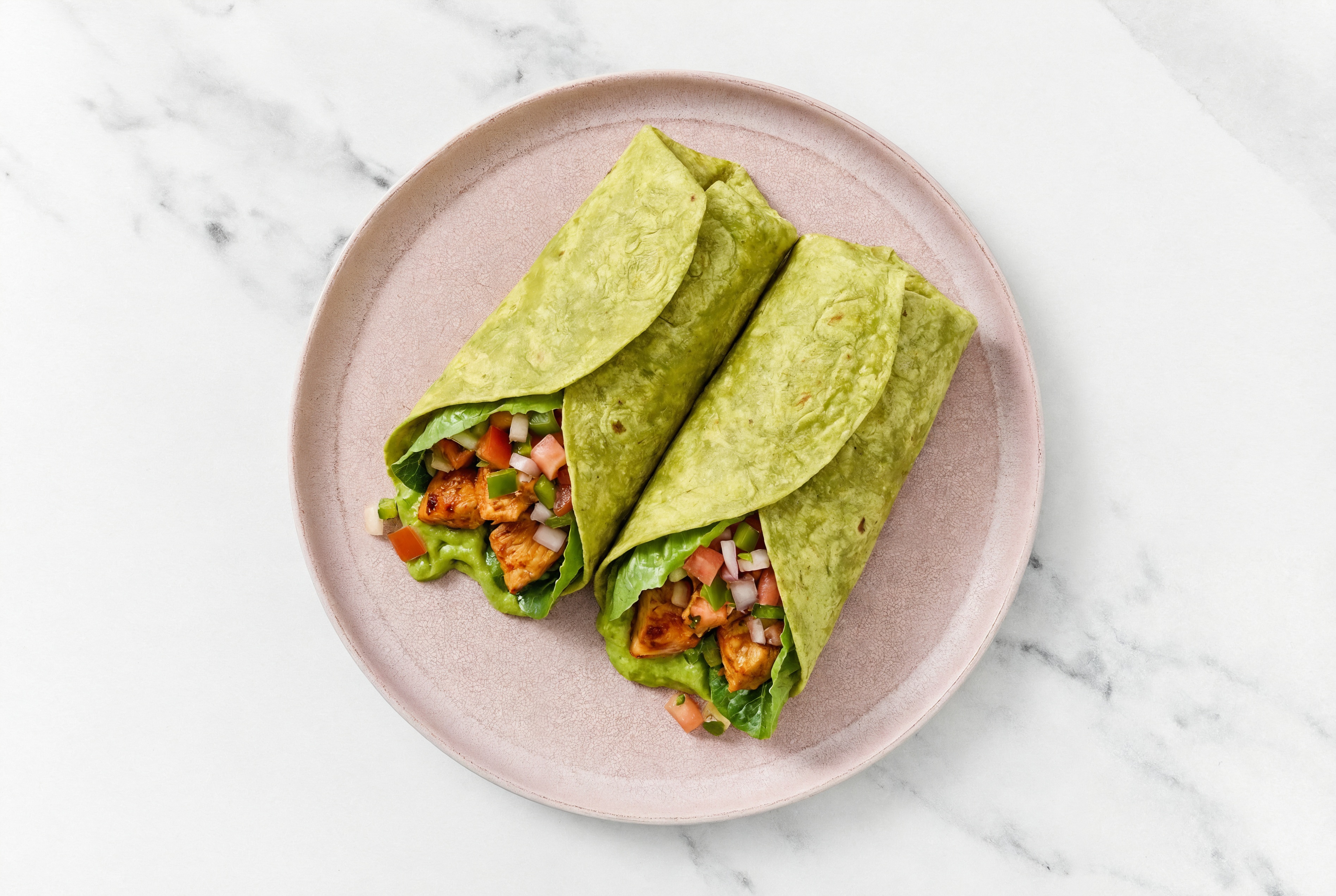 Chicken Burrito with Spinach Tortilla