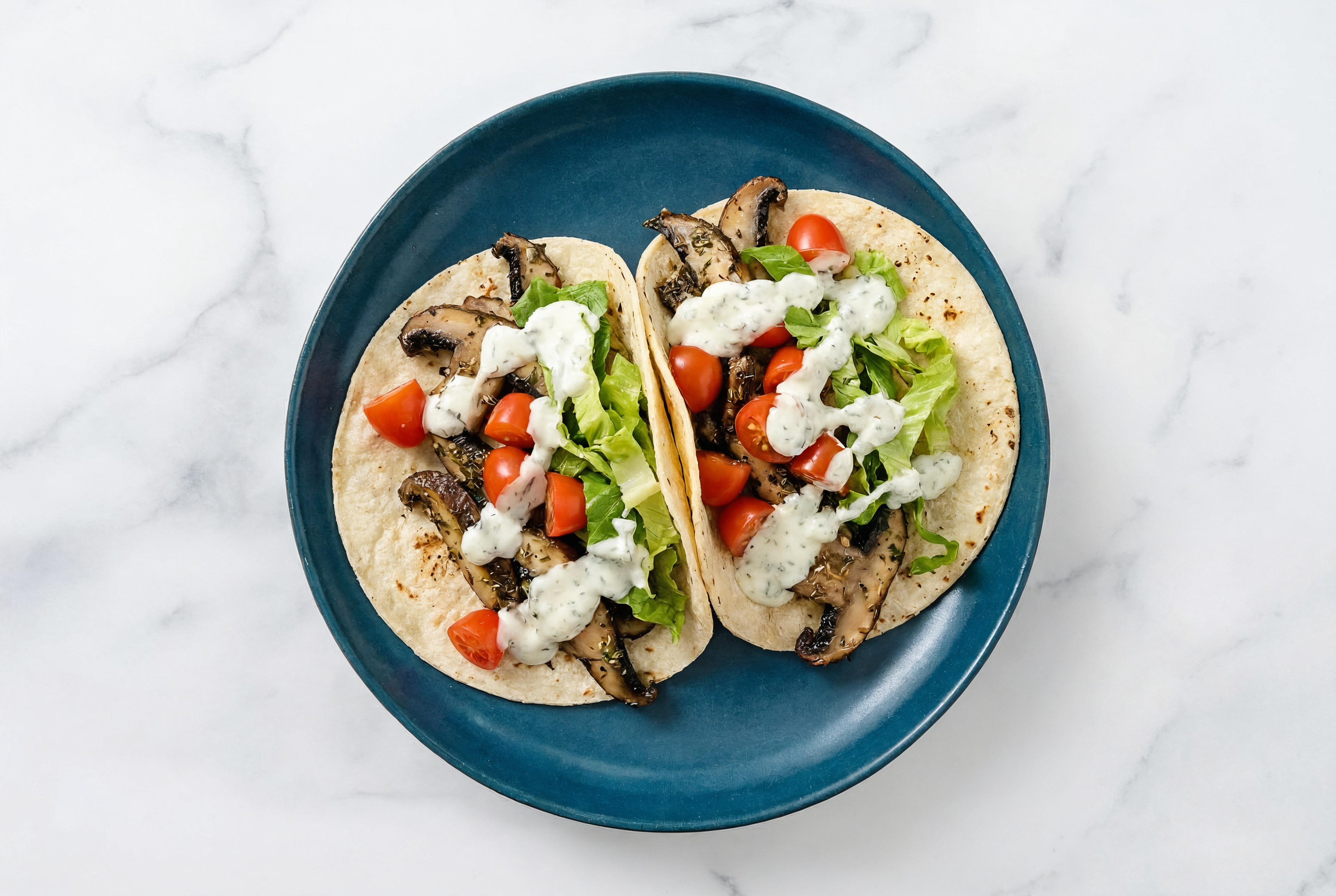 Garlicky Portabella Tacos with Tzatziki
