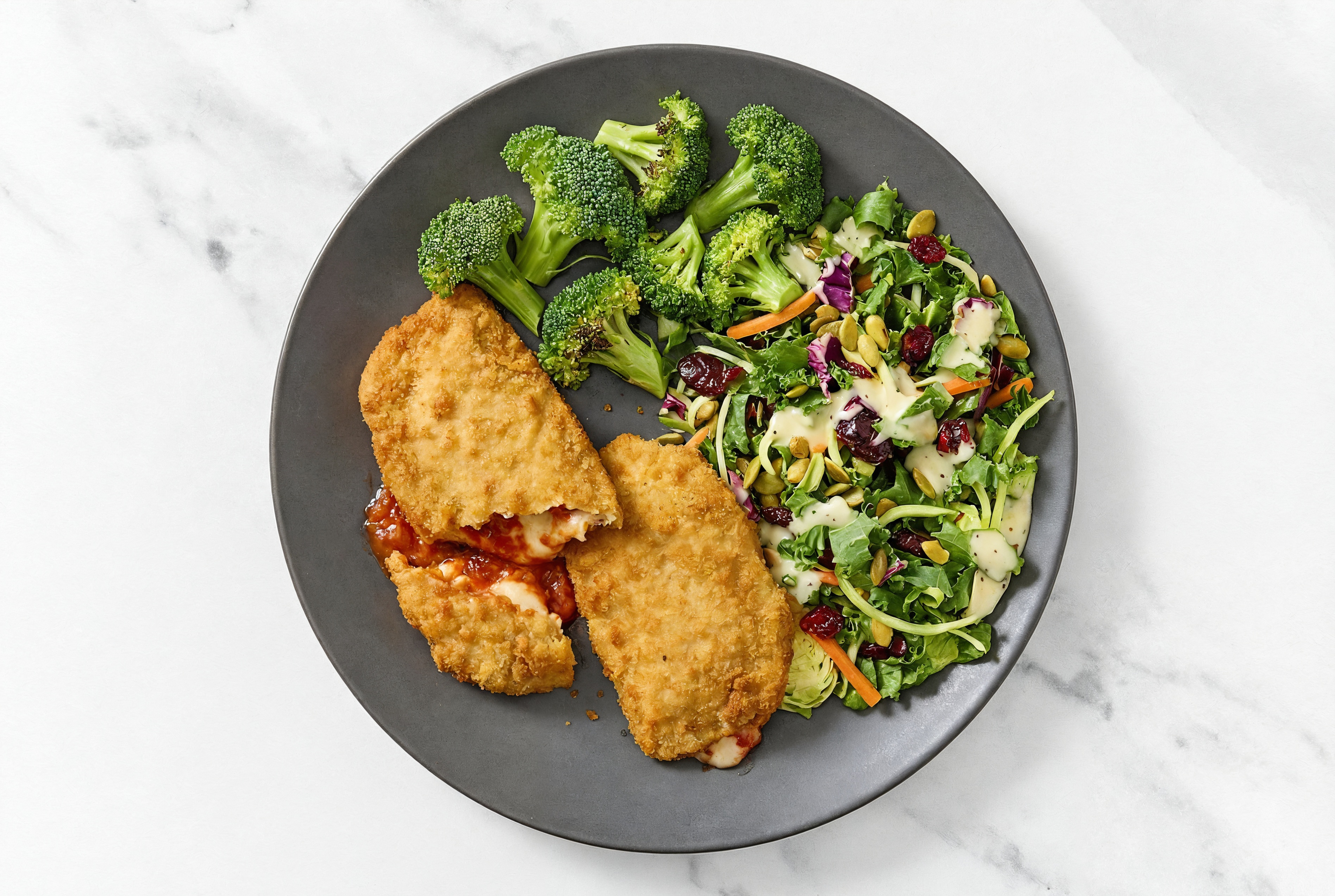 "Chicken" Parm with Broccoli & Kale Salad