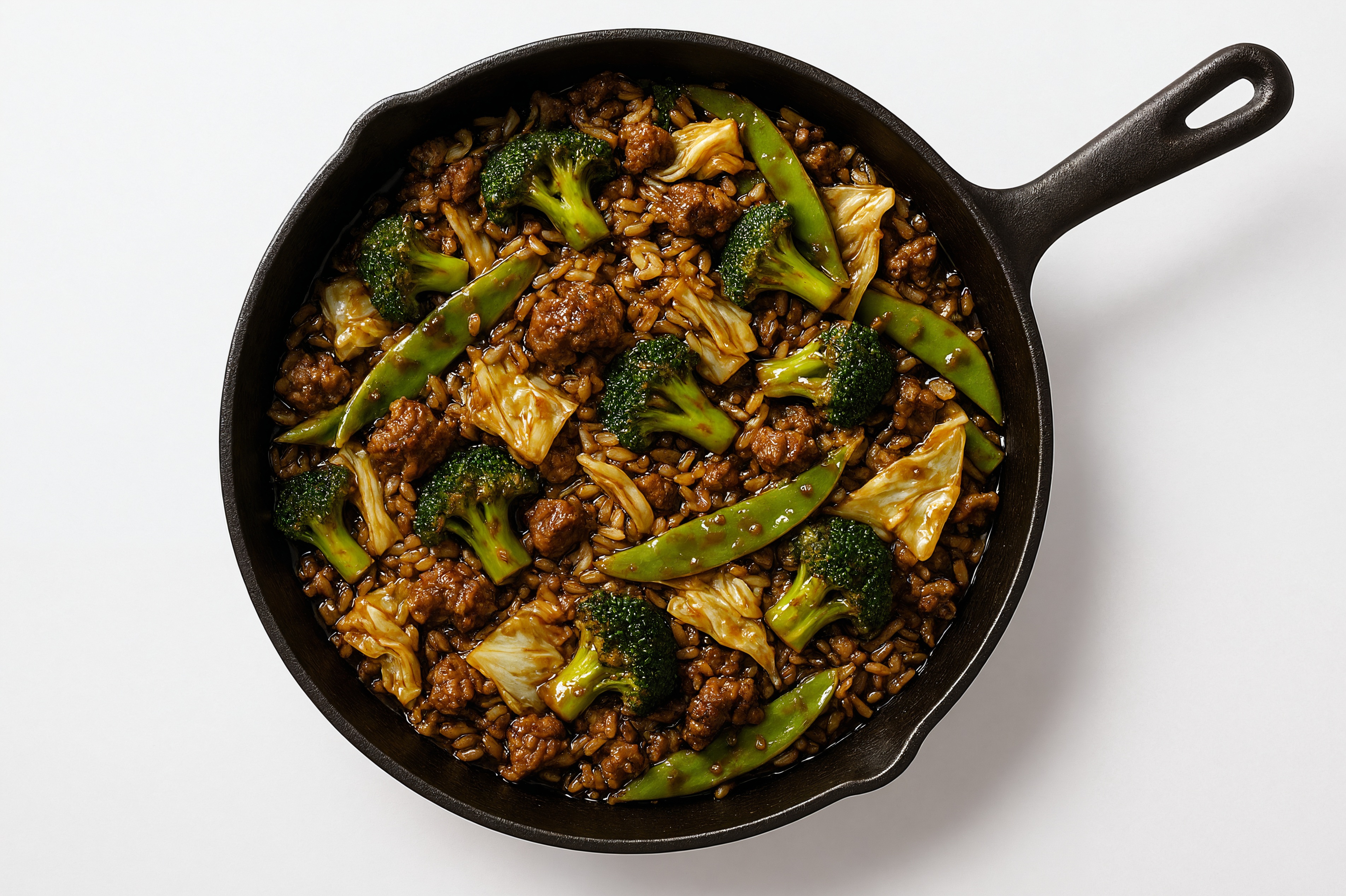 Herby Japanese Bbq Bok Choy + Ground Beef Patties Stir-Fry