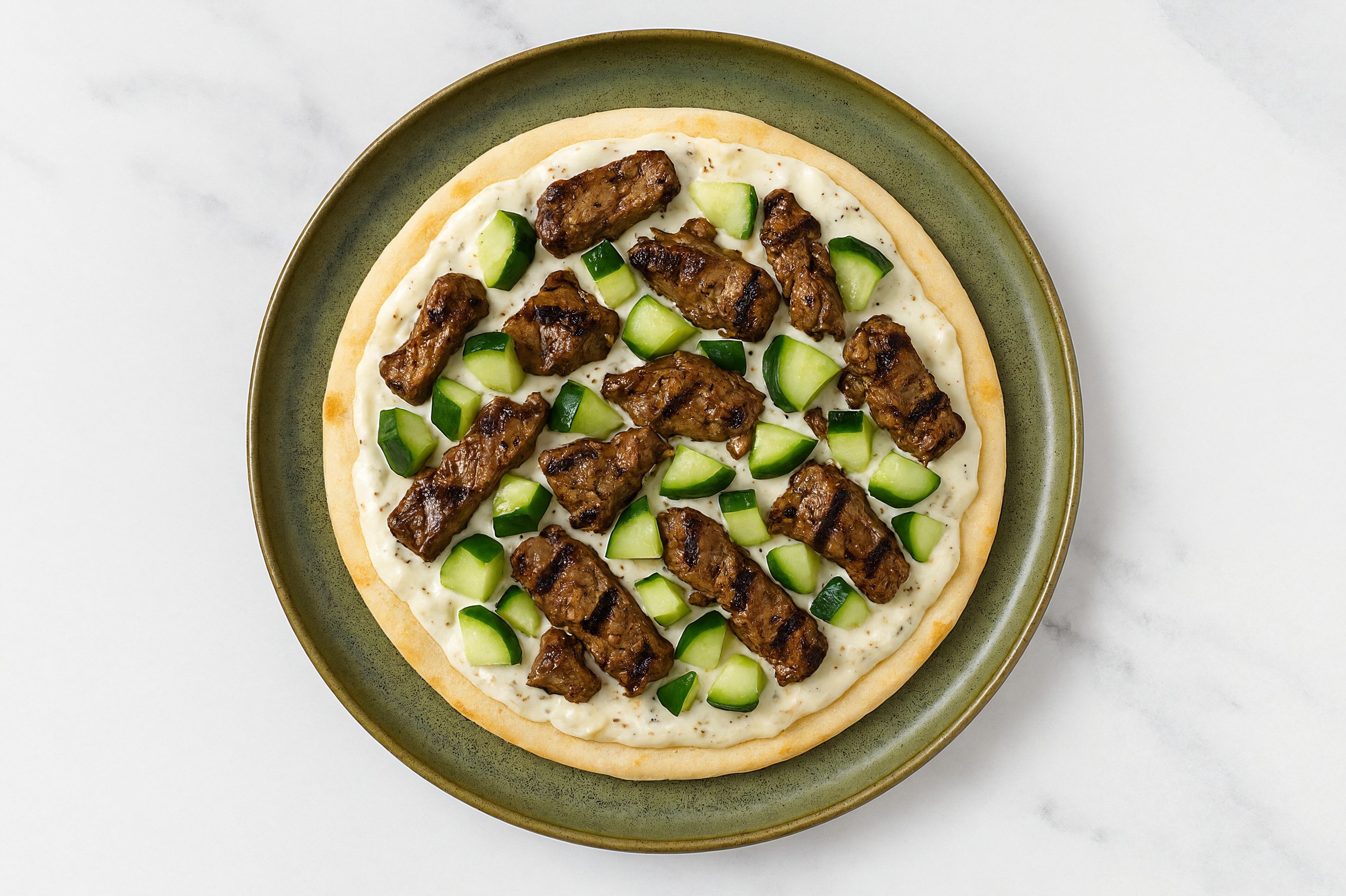 Cucumber Barbacoa Garlic Gluten Free Pizza