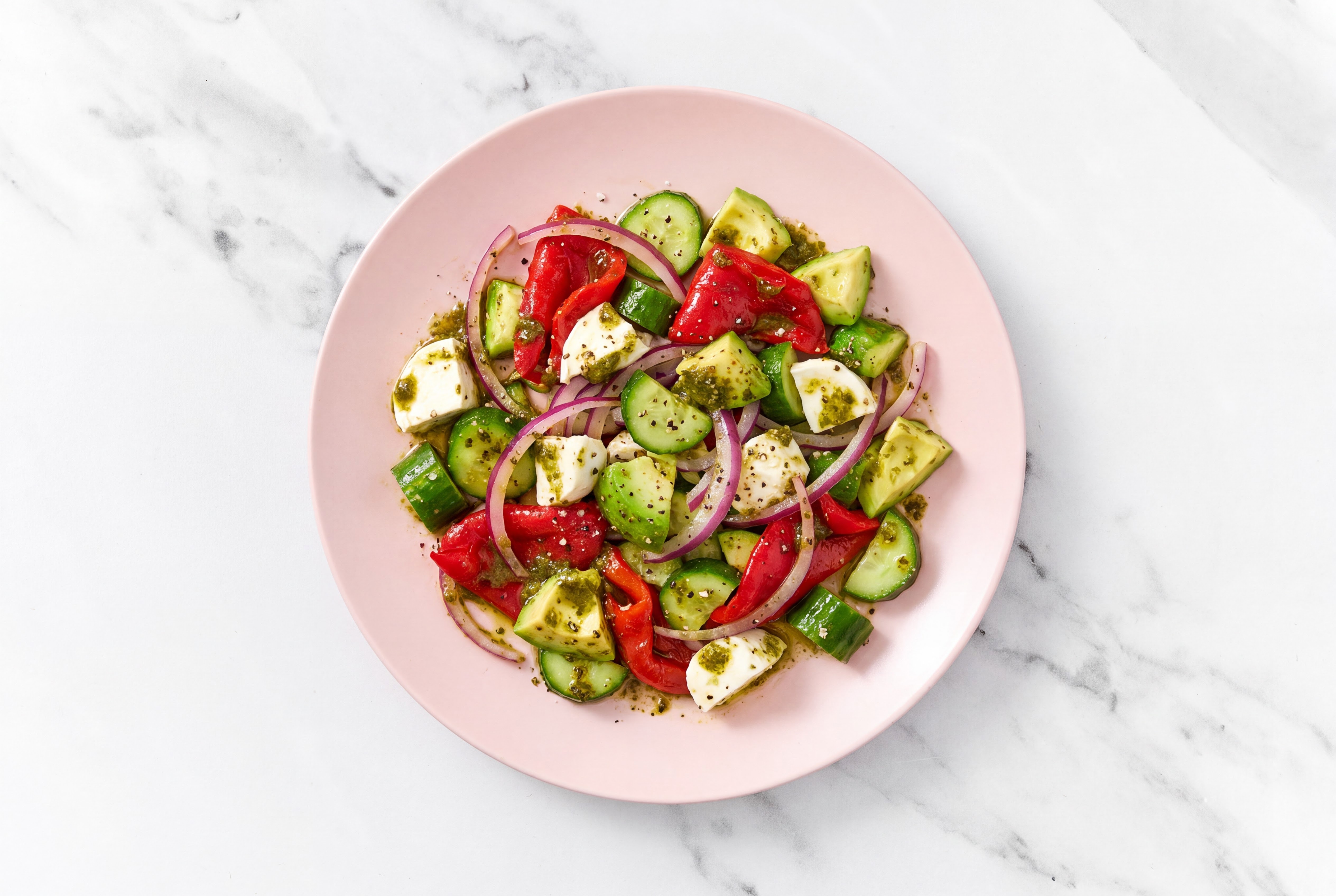 Herby Avocado + Fresh Mozzarella Chopped Salad