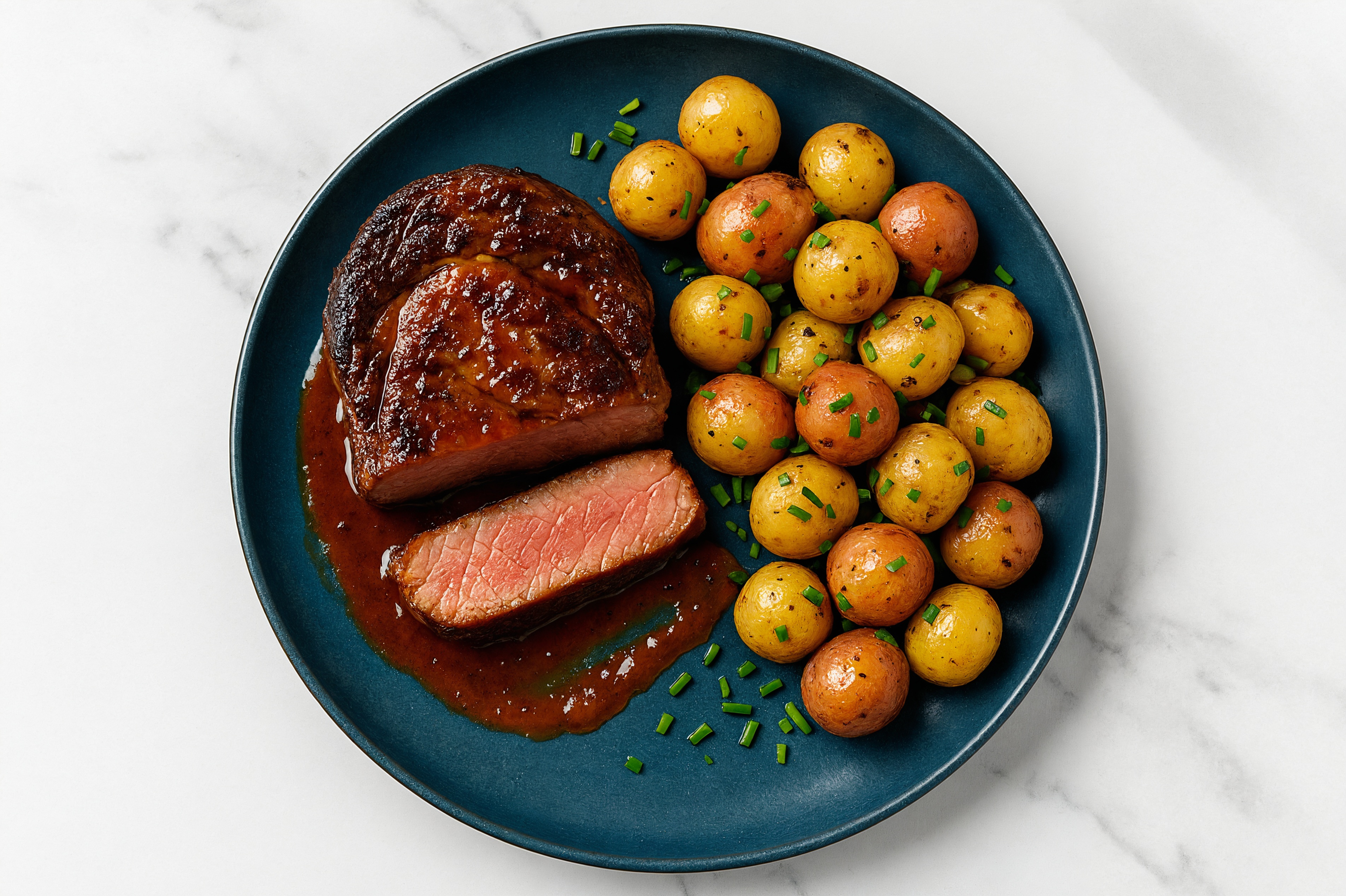 Sweet Hickory Wagyu Ribeye Steak + Crispy Potatoes