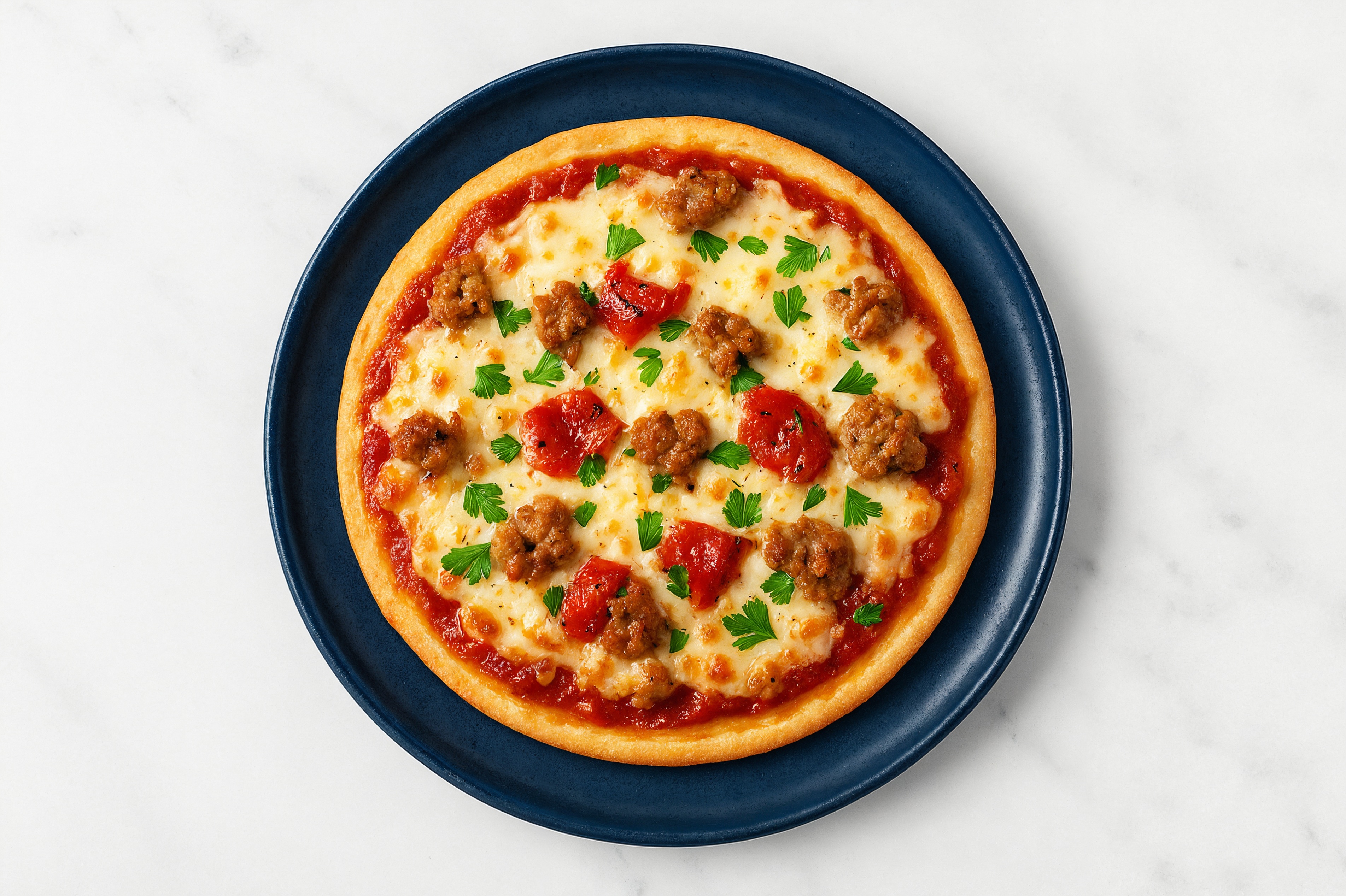 Classic Pork Sausage + Roasted Bell Pepper Gluten-Free Pizza with Parsley