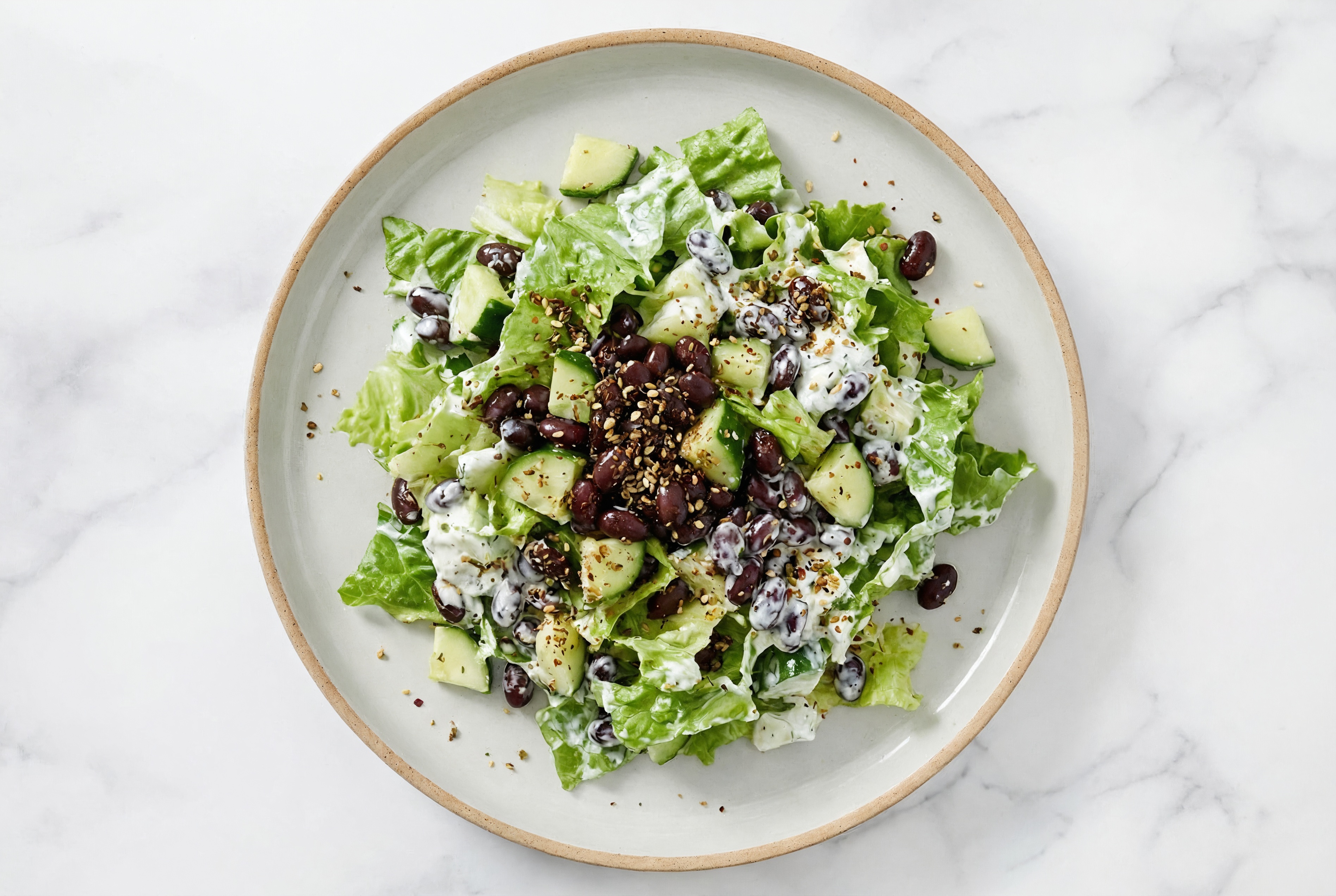 Za'atar, Black Bean + Cucumber Tzatziki Salad