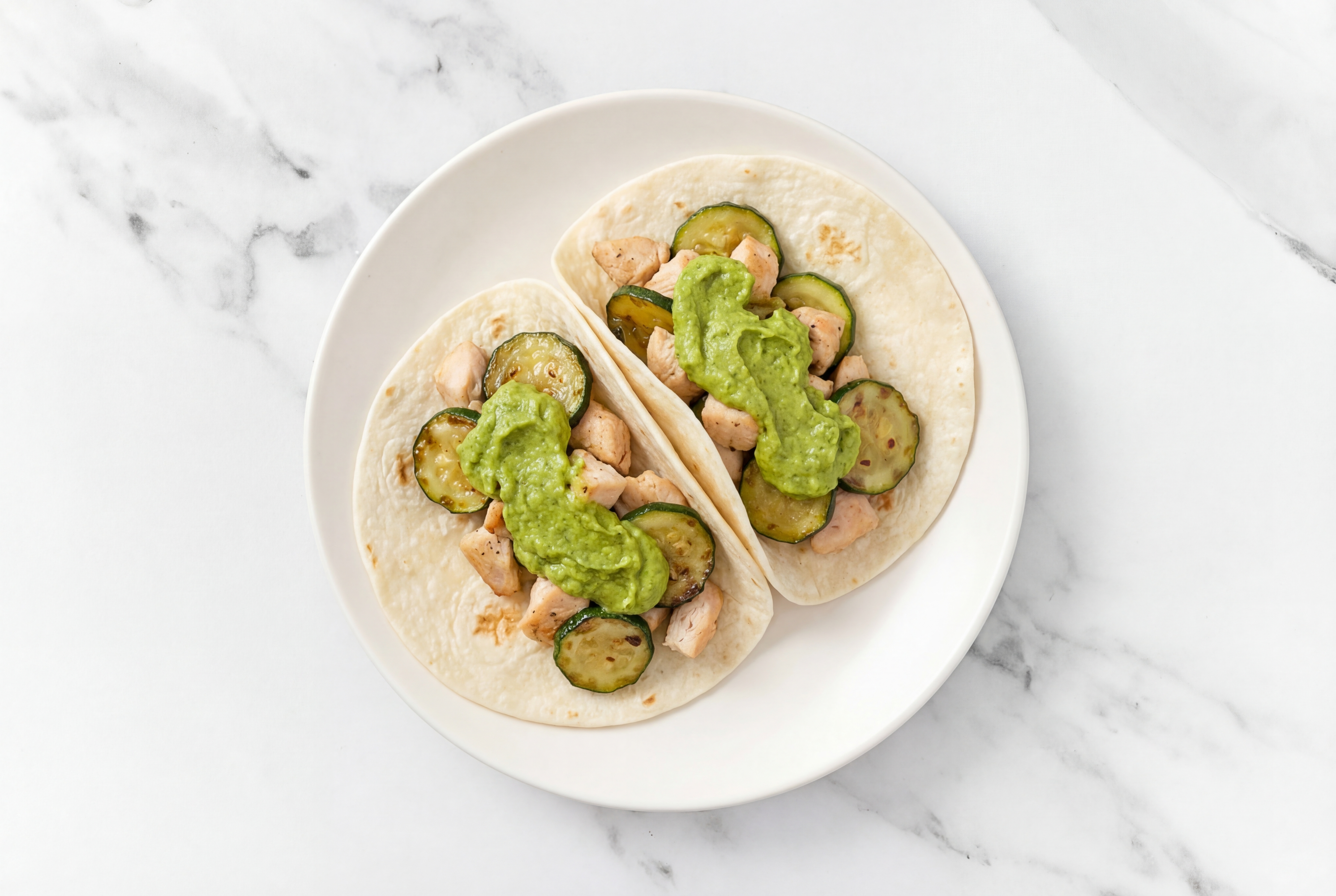 Chicken + Zucchini Avocado Tacos