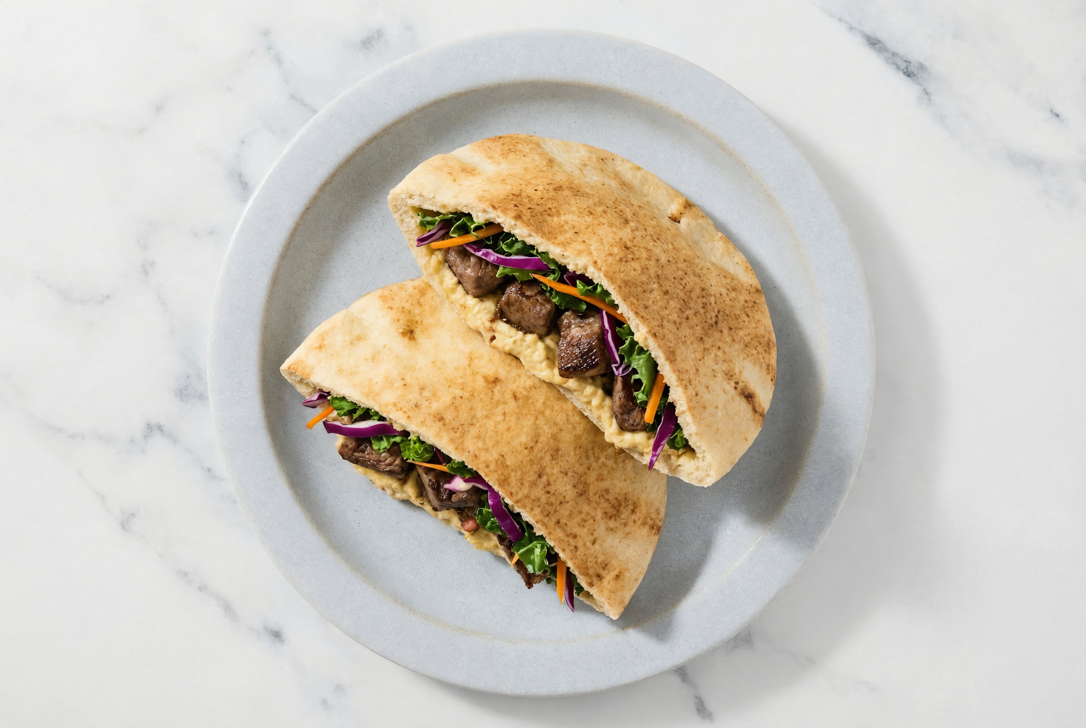 Shawarma-Style Beef Traditional Pita Sandwich