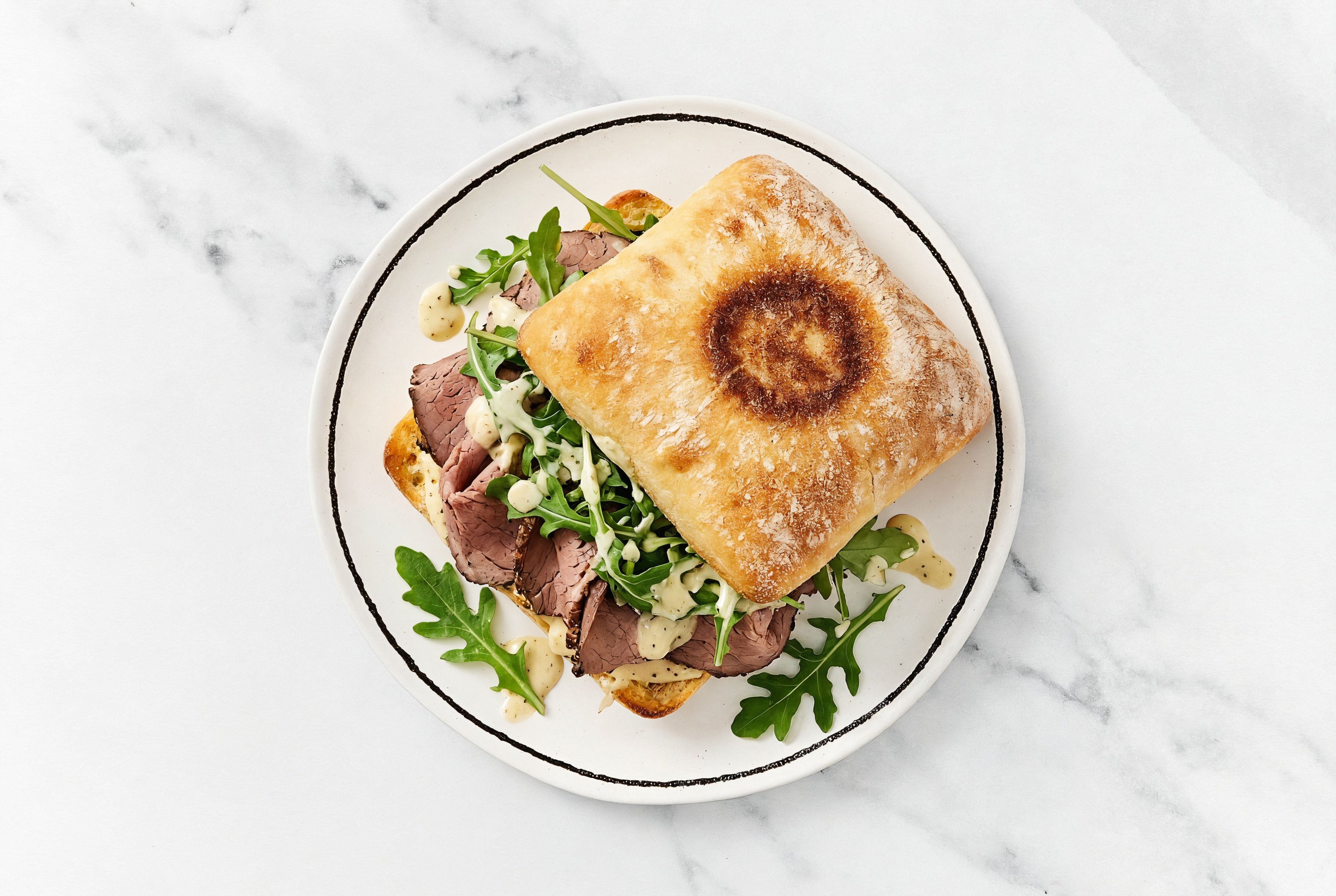 Roast Beef Caesar Ciabatta Sandwich