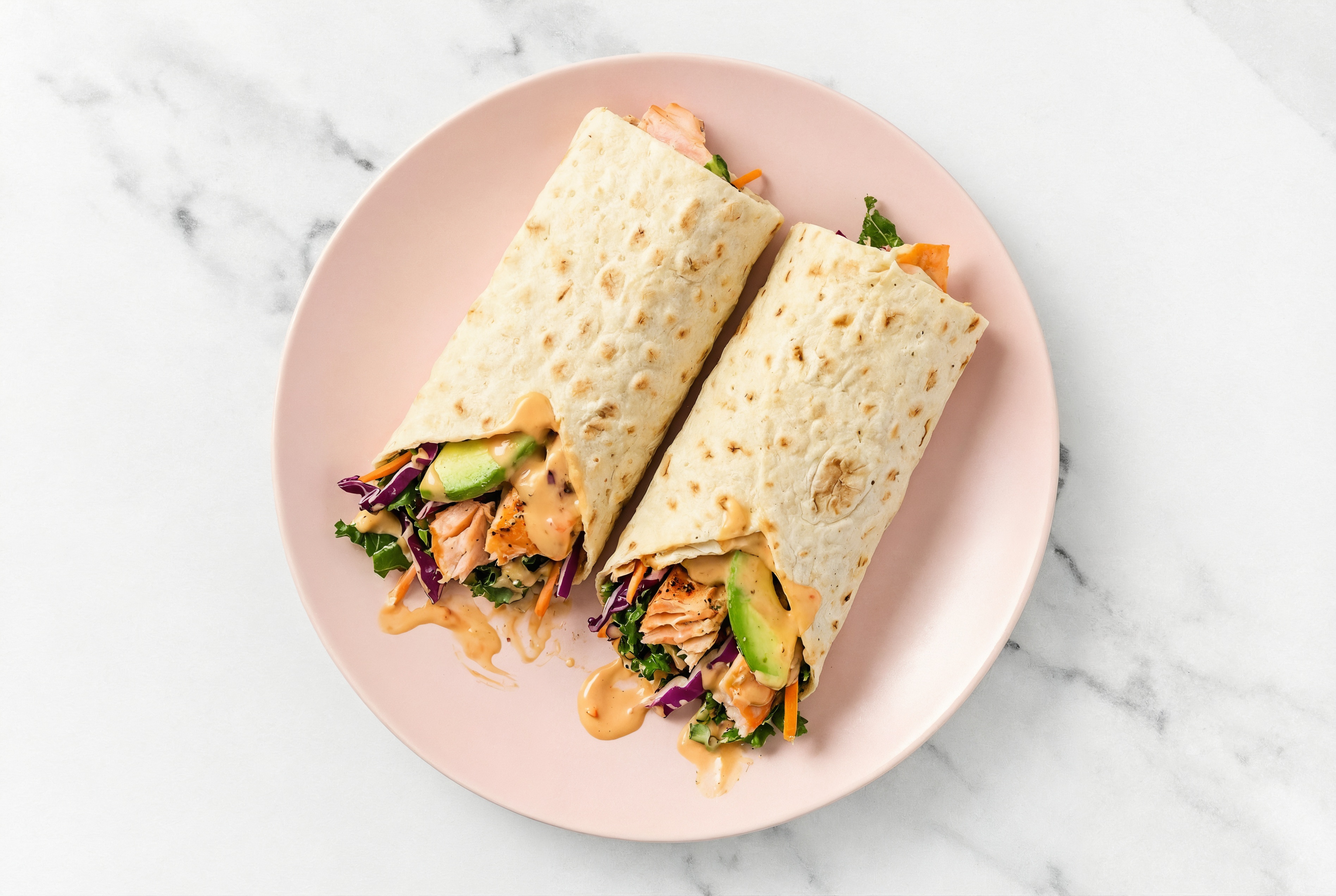 Salmon Avocado Lavash Wrap