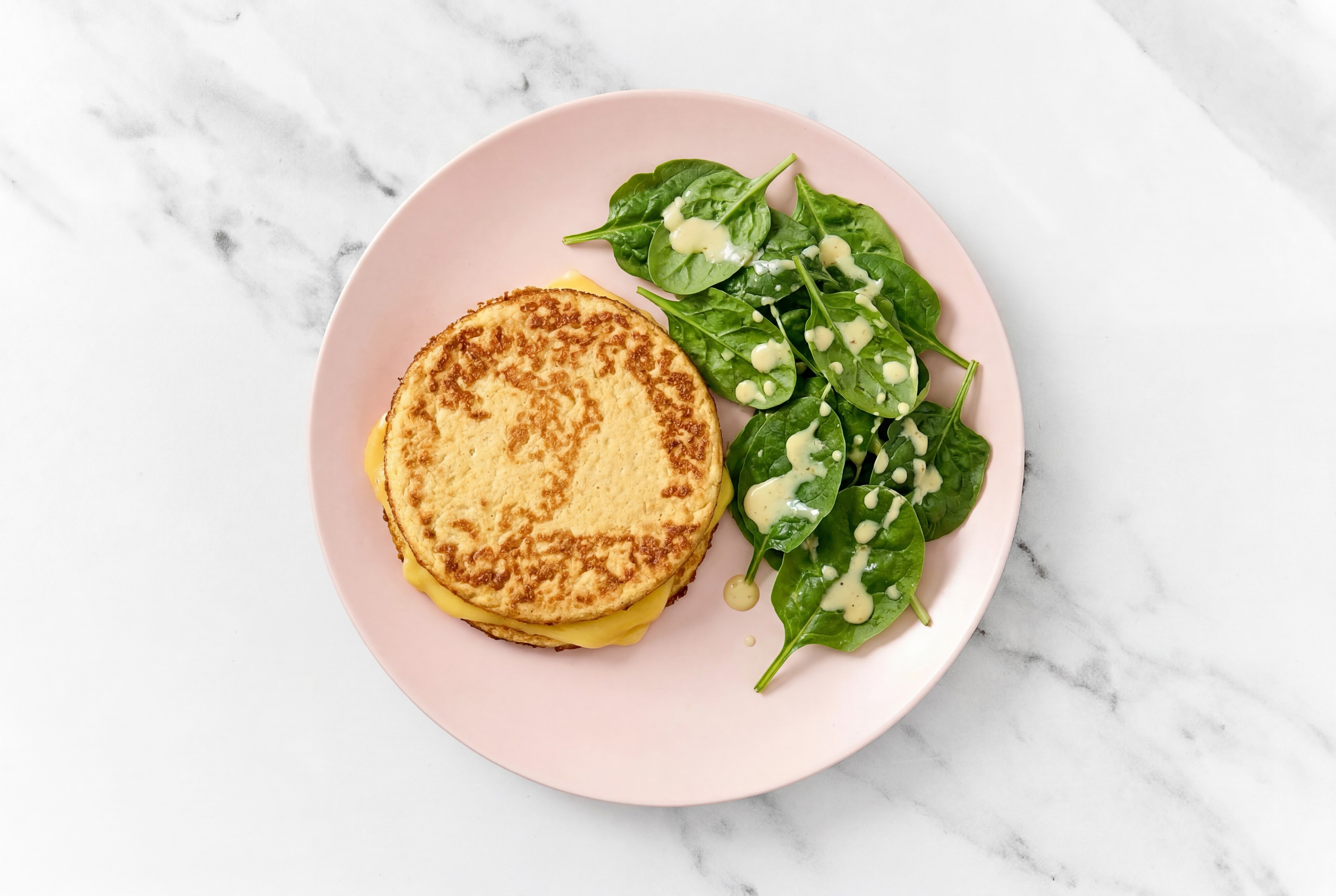 Vegan Grilled Cheese + Side Salad with Baby Spinach