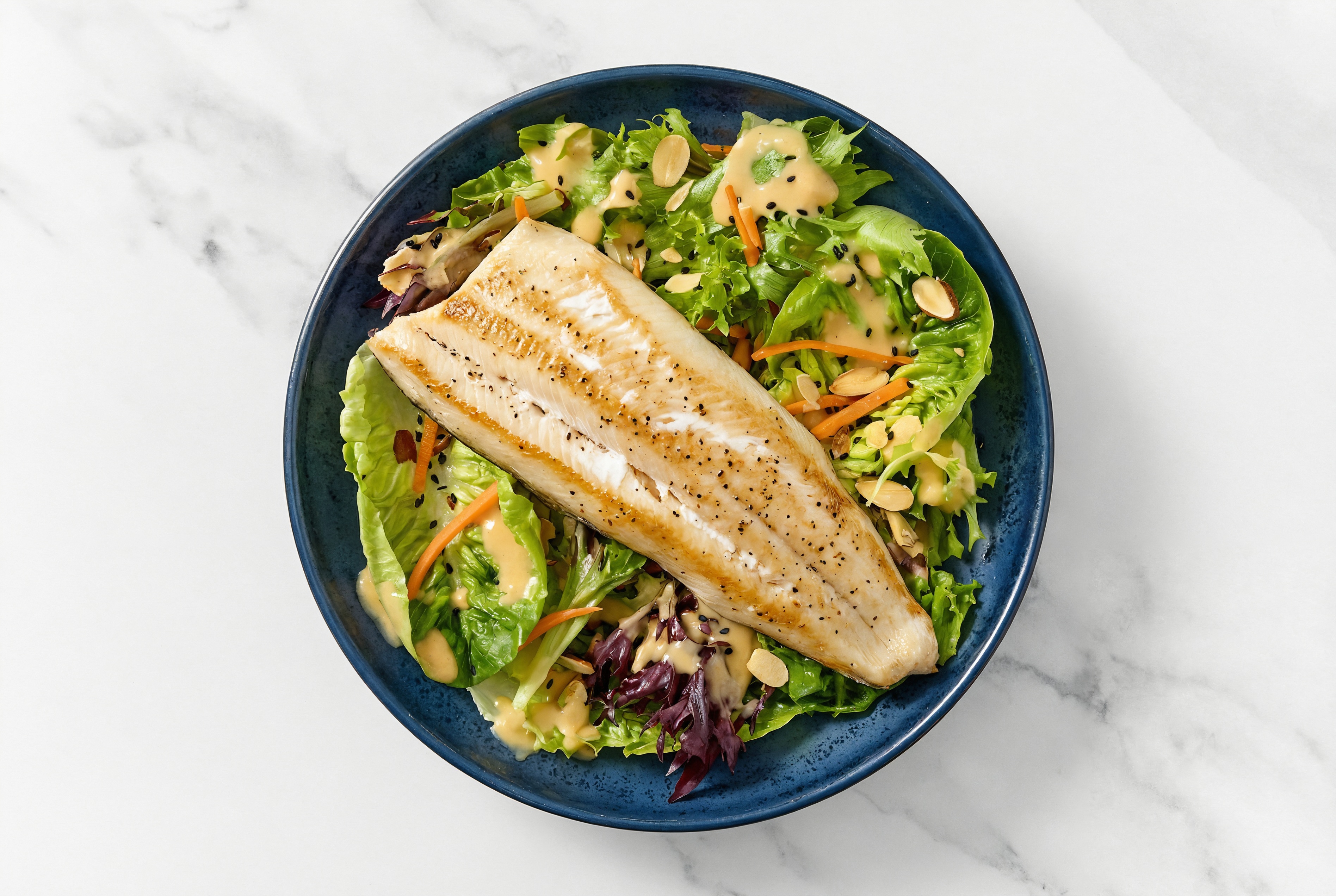 Little Gem Salad with Air Fryer Trout
