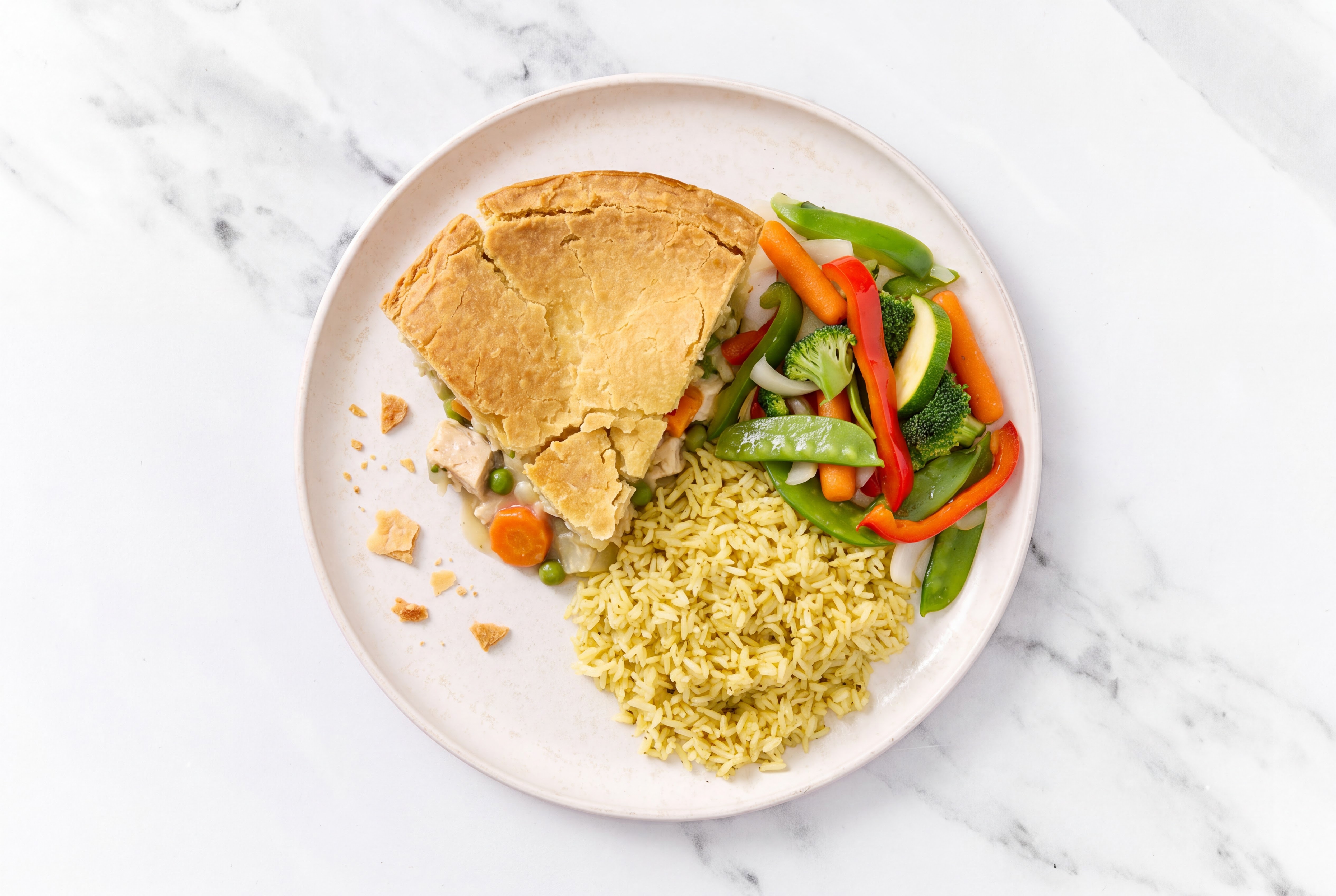Chicken Pot Pie with Veggies & Jasmine Rice