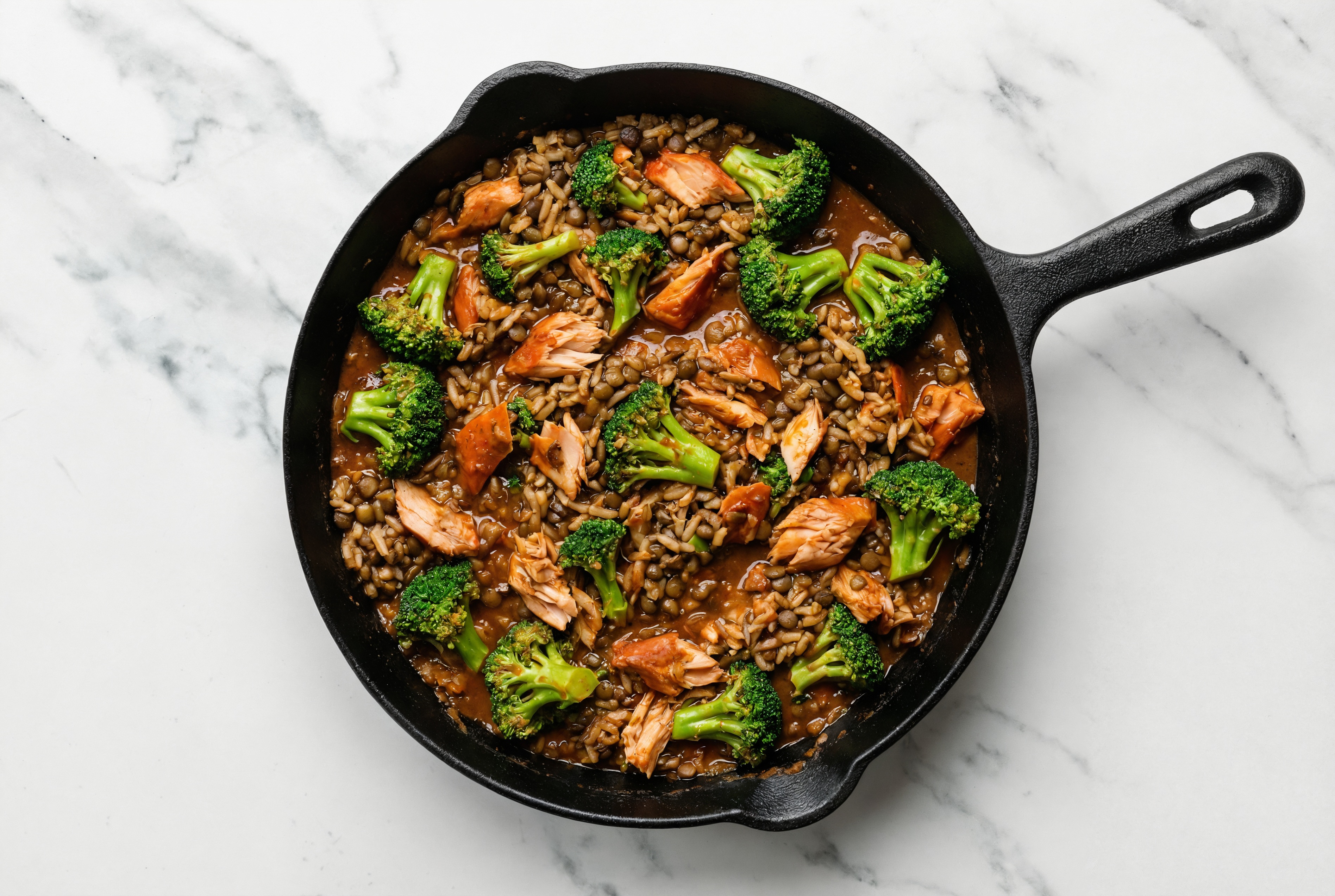 Spicy Vindaloo Sockeye Salmon Stir-Fry with Broccoli over Quinoa