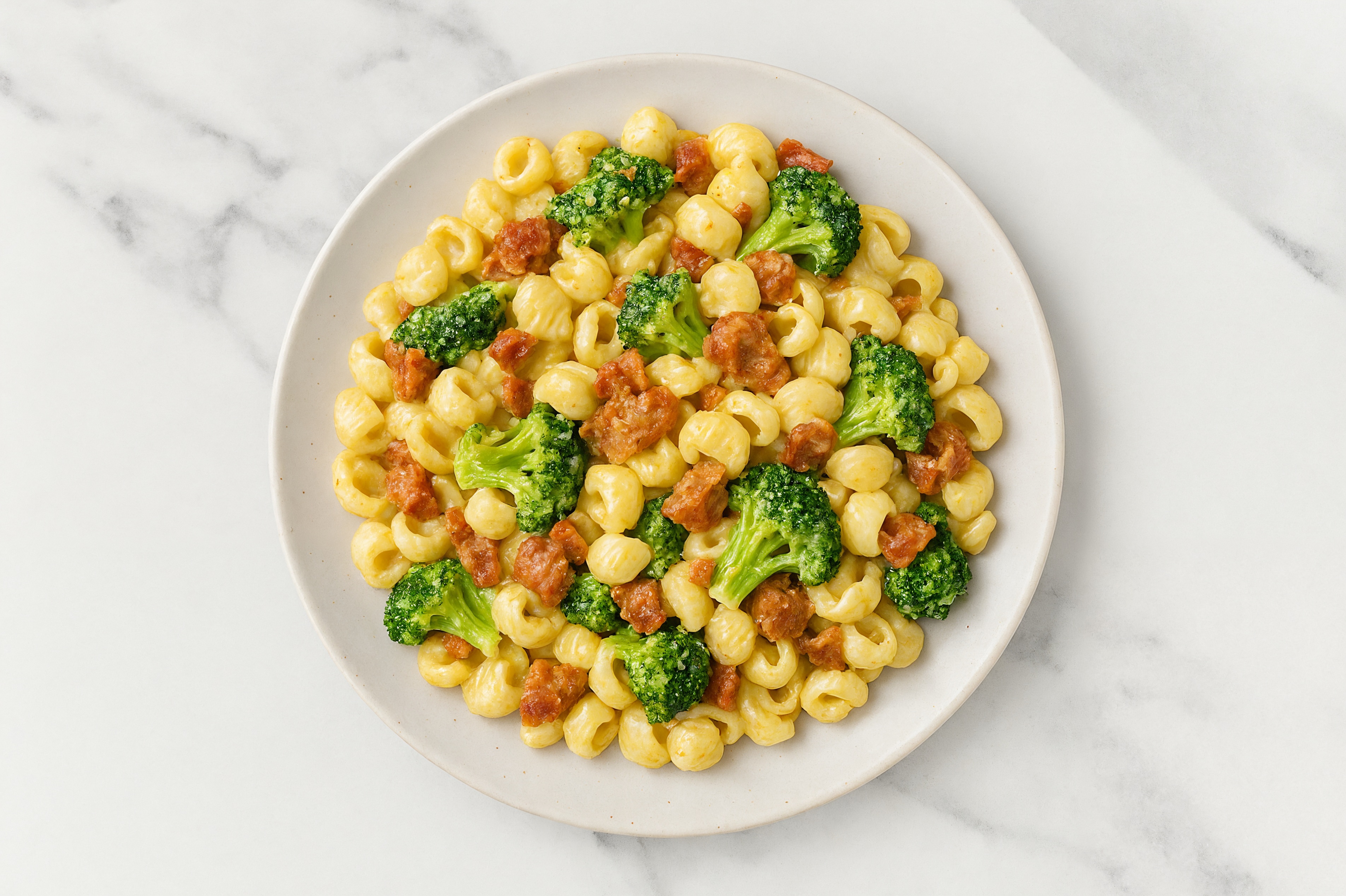 Turkey Sausage + Broccoli Mac & Cheese