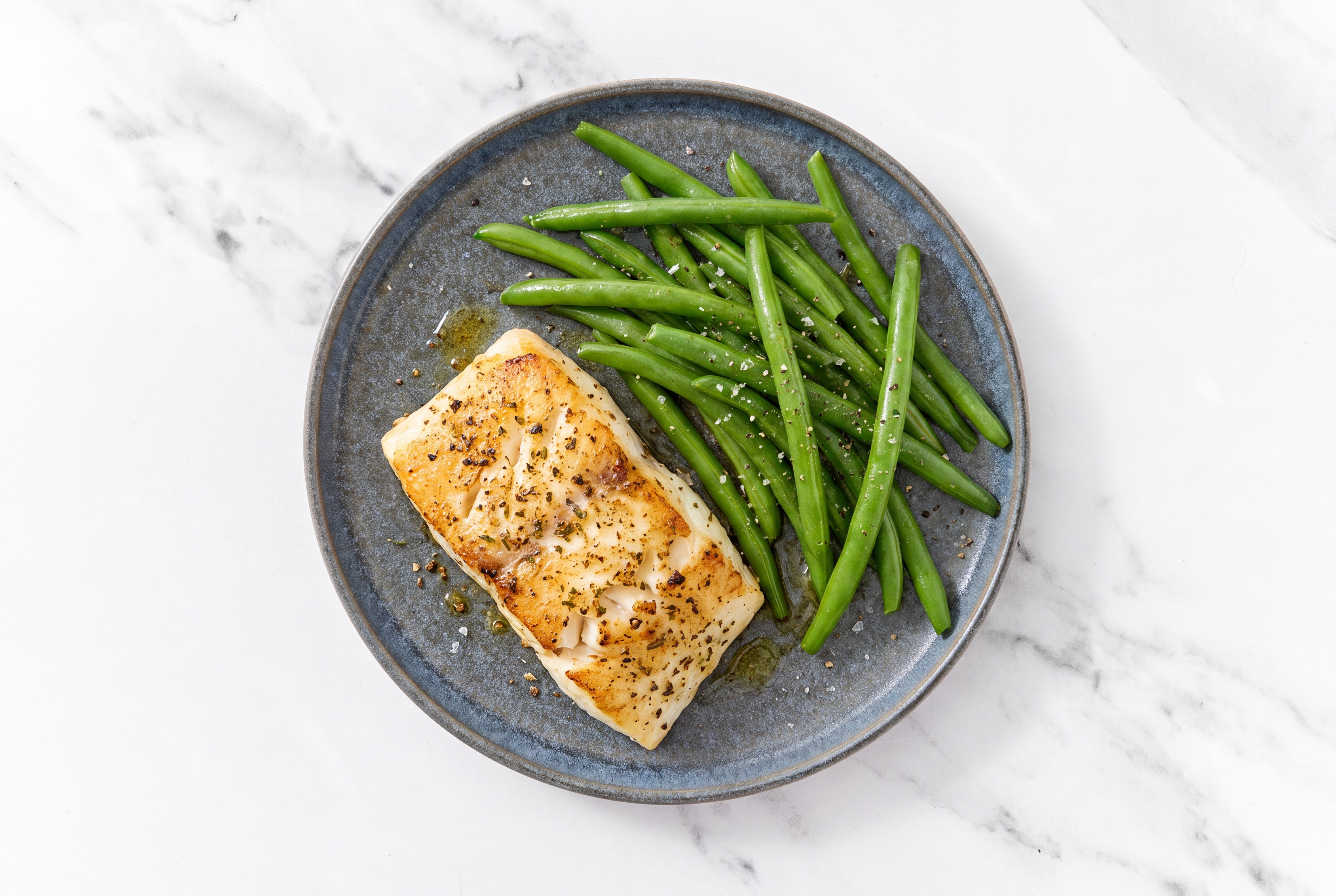 Honey Herb Wild Halibut + Green Beans