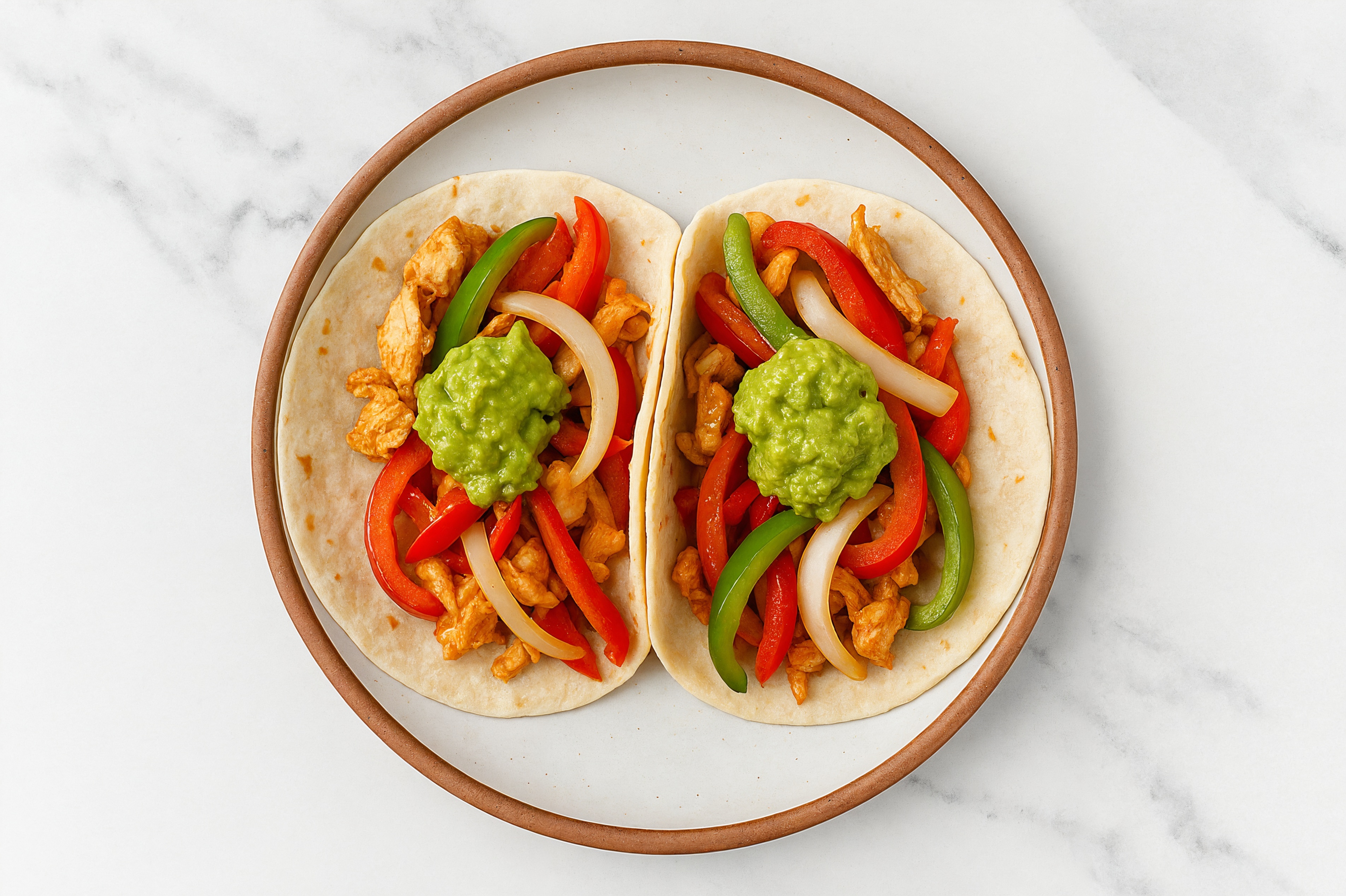Chile Chicken Fajitas + Guacamole