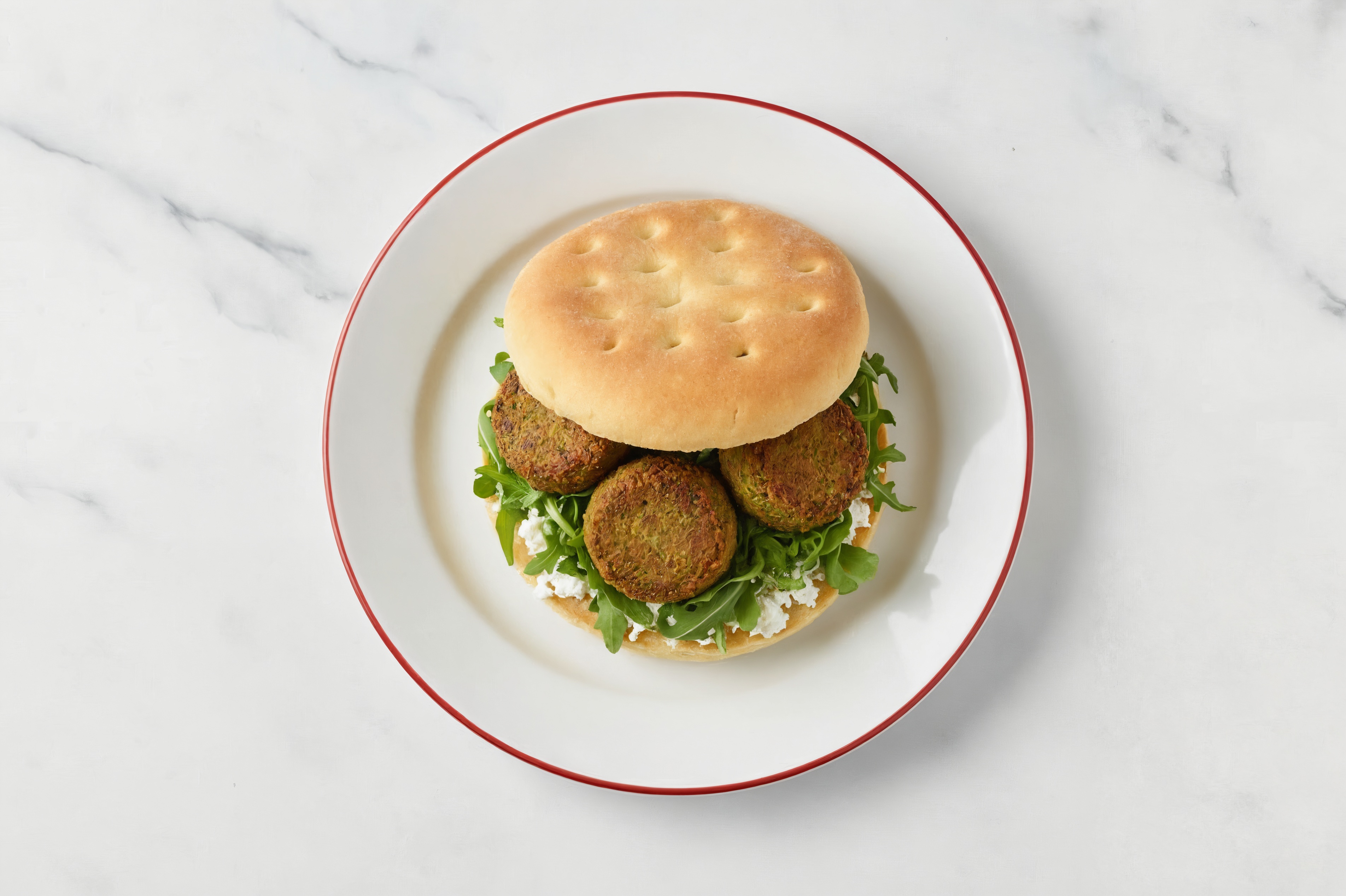  Zucchini Falafel + Goat Cheese Sandwich