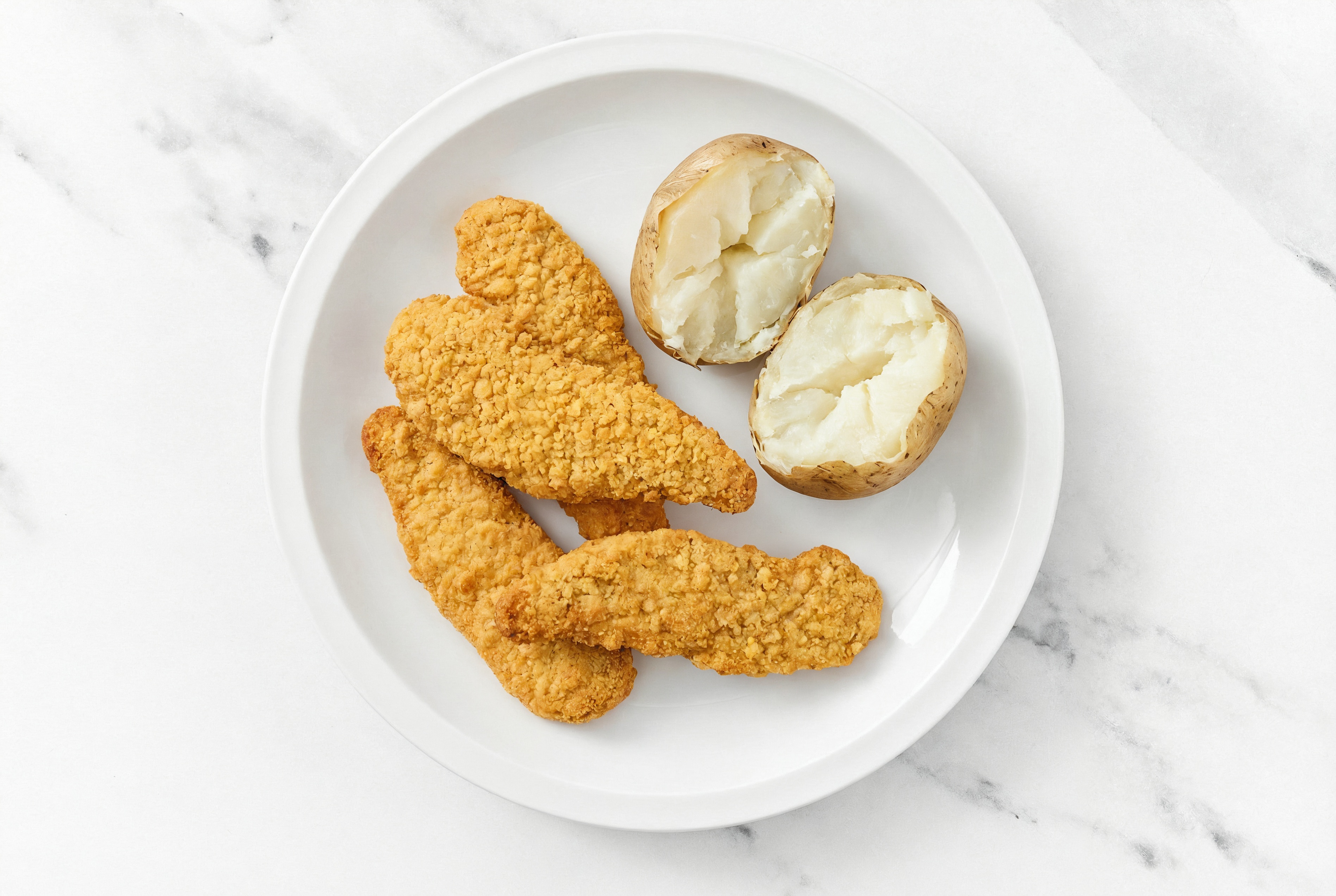 Plant-Based Chicken Tenders + Baked Potatoes