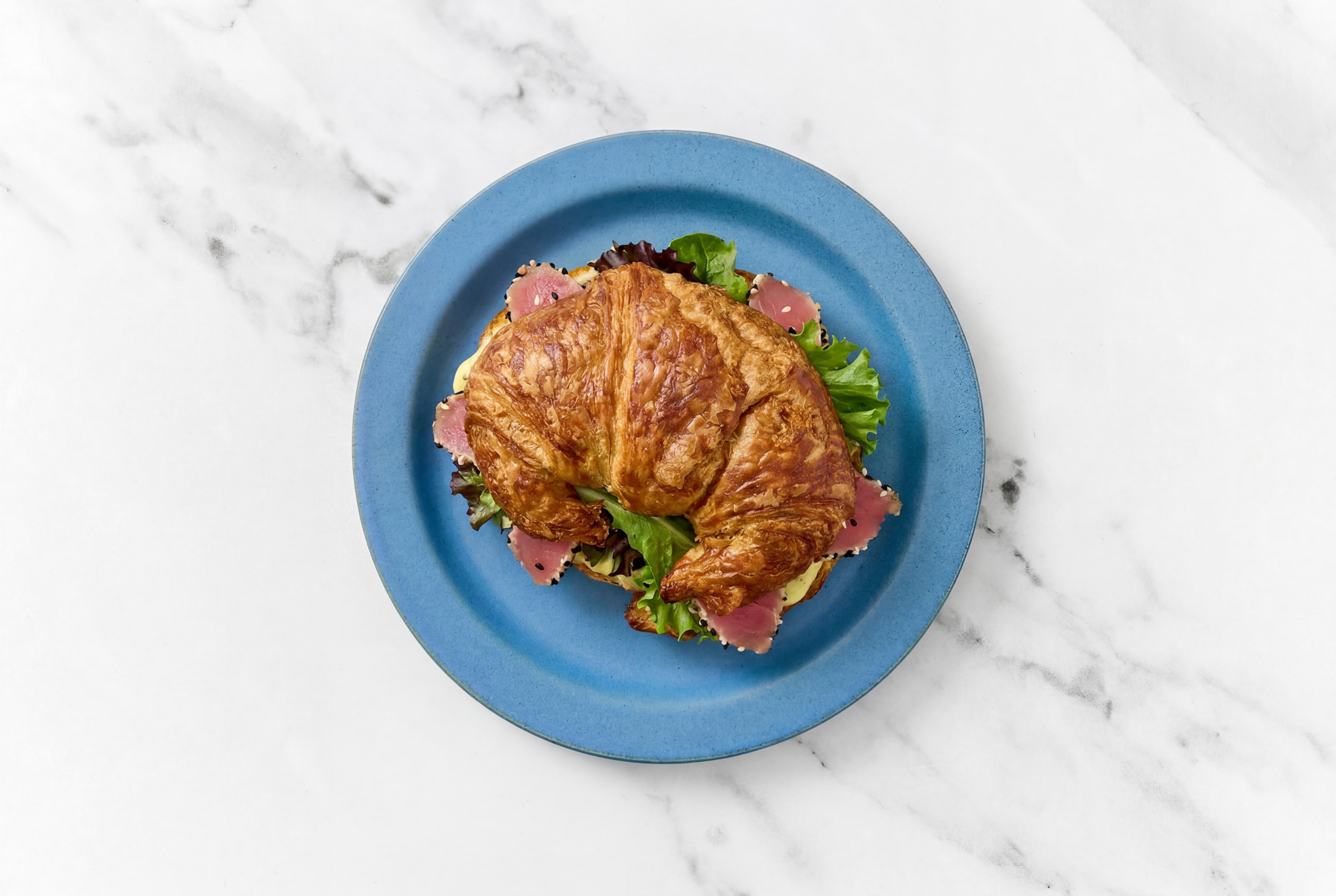 Smoked Tuna, Sweet Spring Mix Lettuce on Croissant with Honey Mustard Garlic Sauce