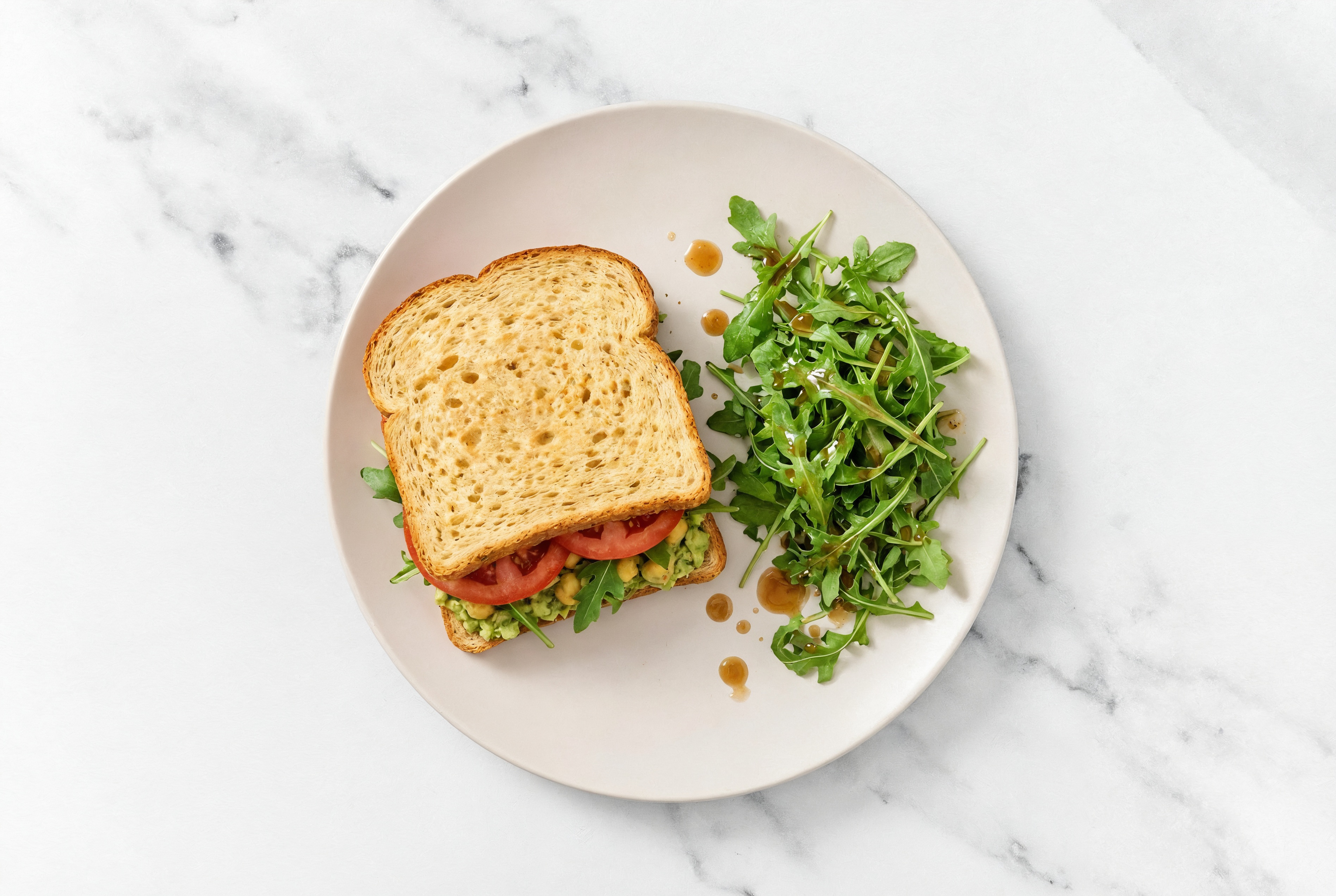 Bright Pesto Chickpea Smash Sammie + Side Salad