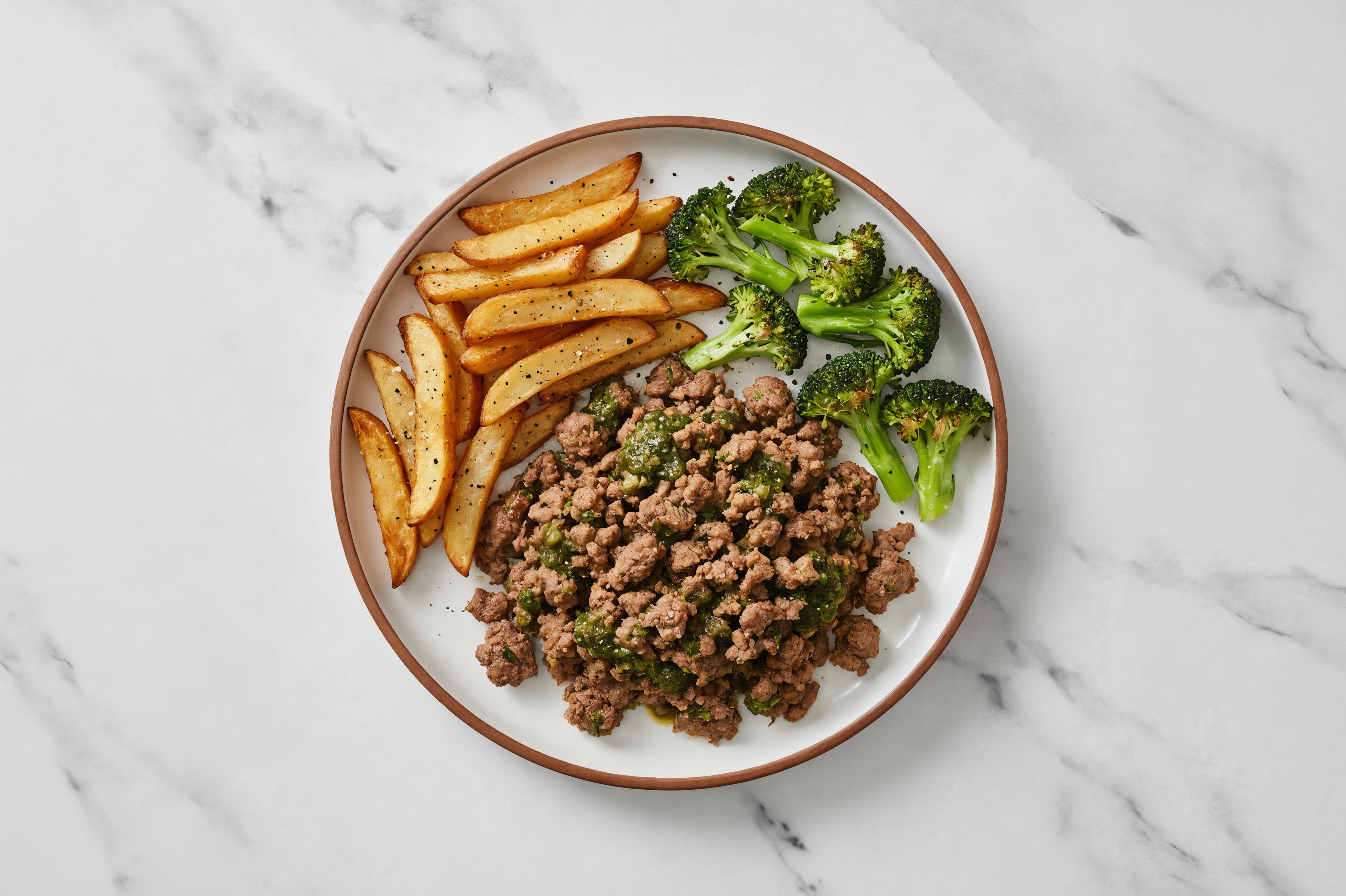 Beef Bowl, Russet Potato, Rainbow Baby Carrots, Classic Chimichurri