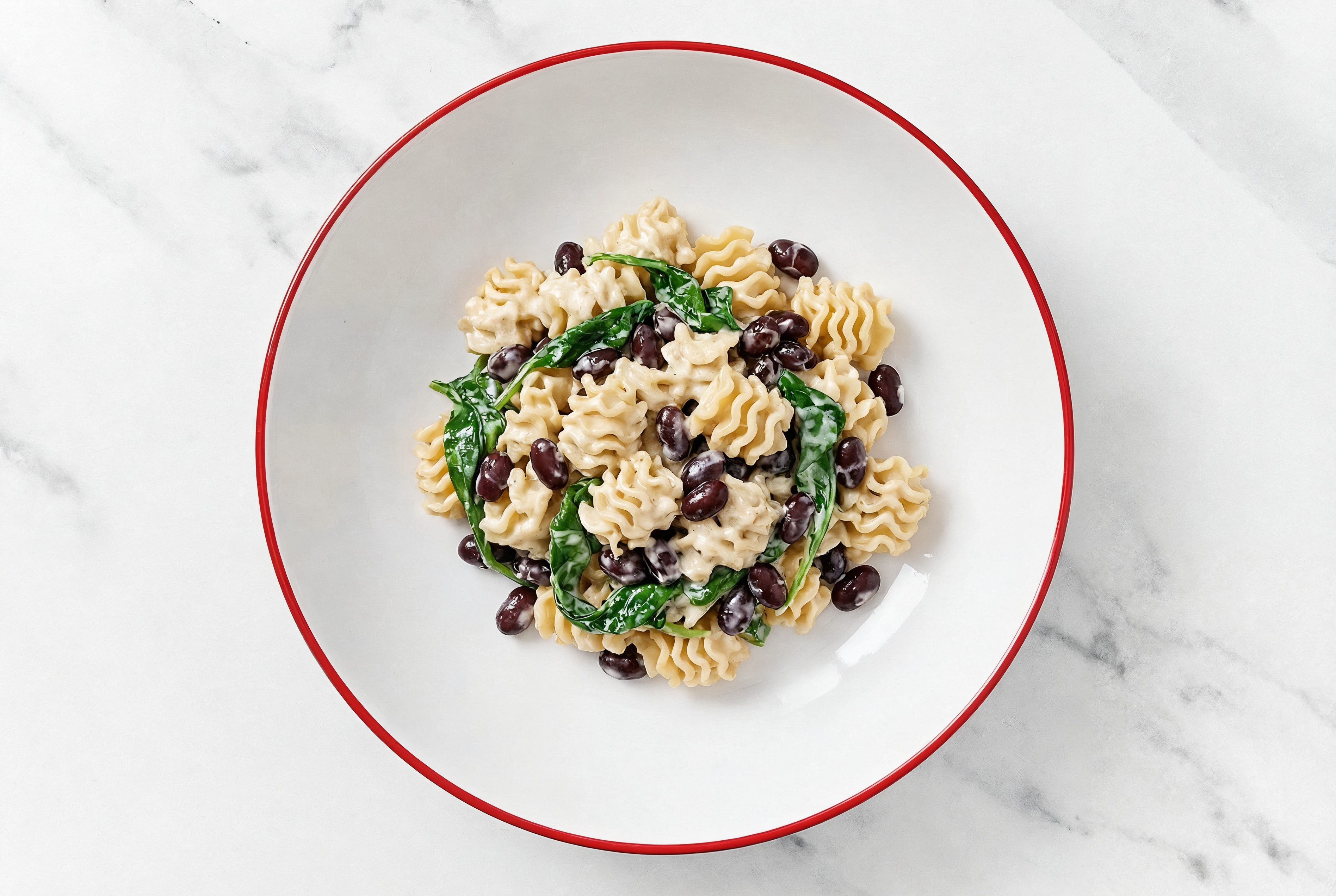 Herby Creamy Florentine Plant Protein Pasta with Baby Spinach