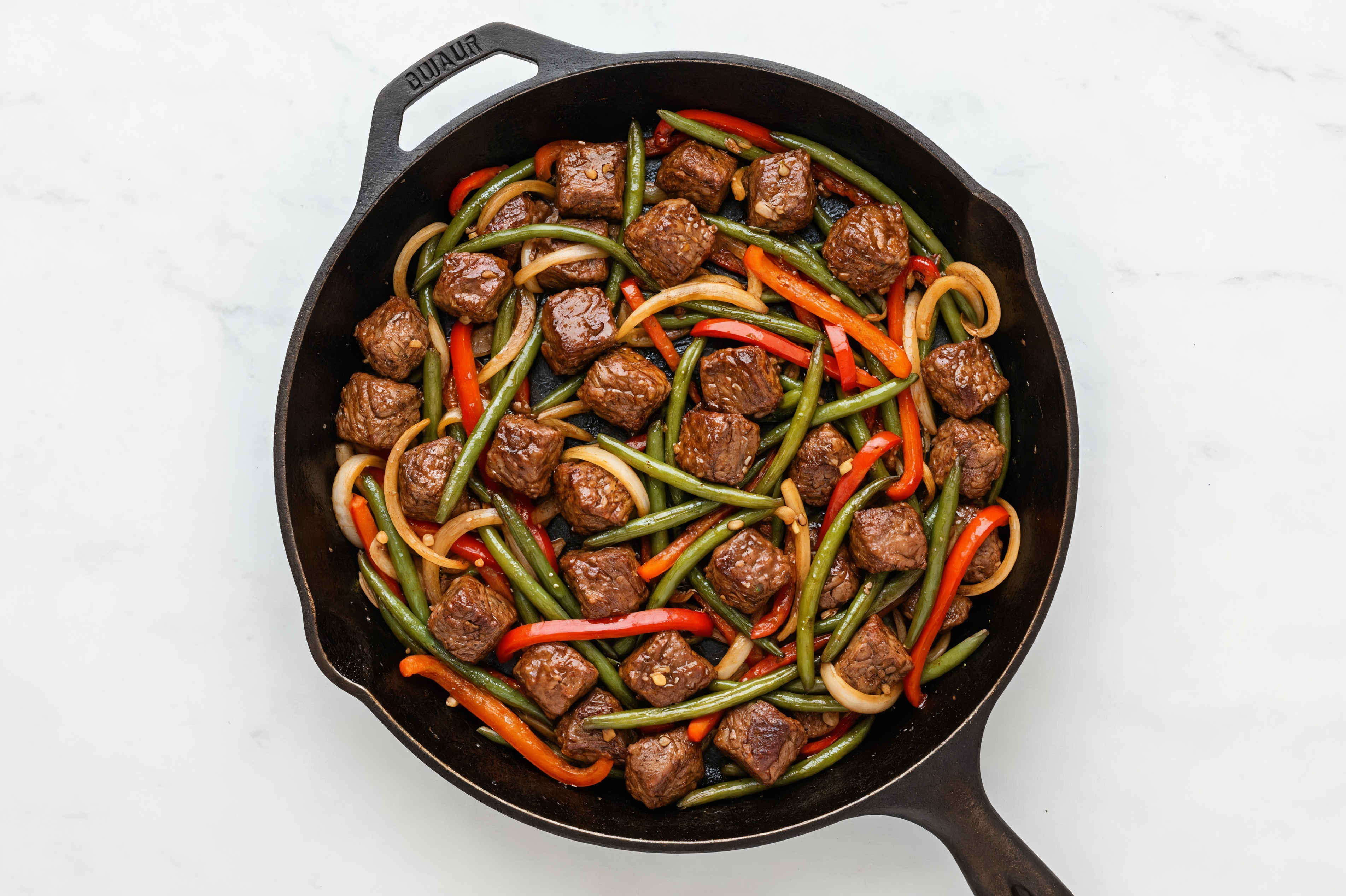 Teriyaki Bison Stir-Fry with Green Beans & Peppers