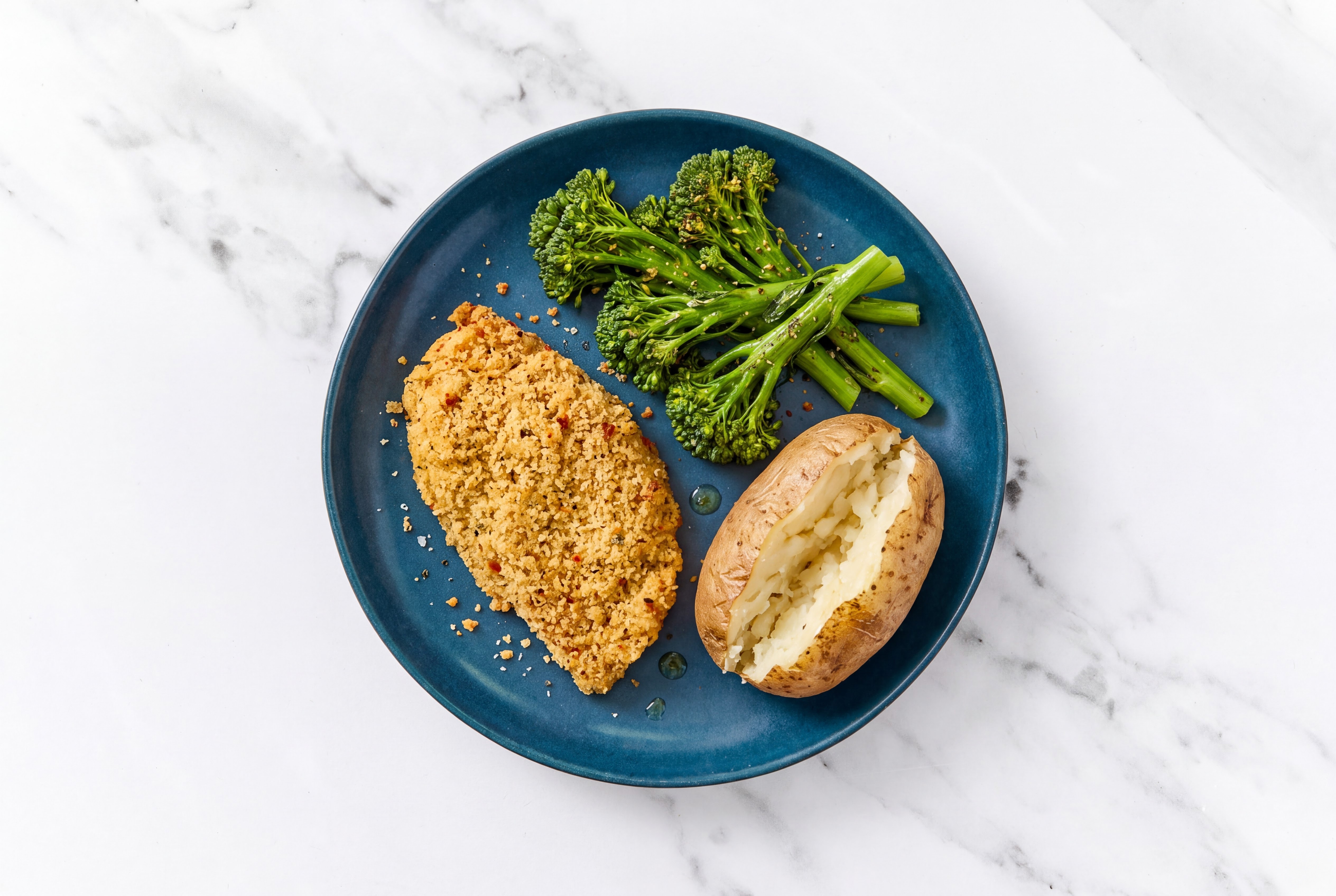 Parmesan Breaded Chicken Cutlet with Baby Broccoli & Russet Potato