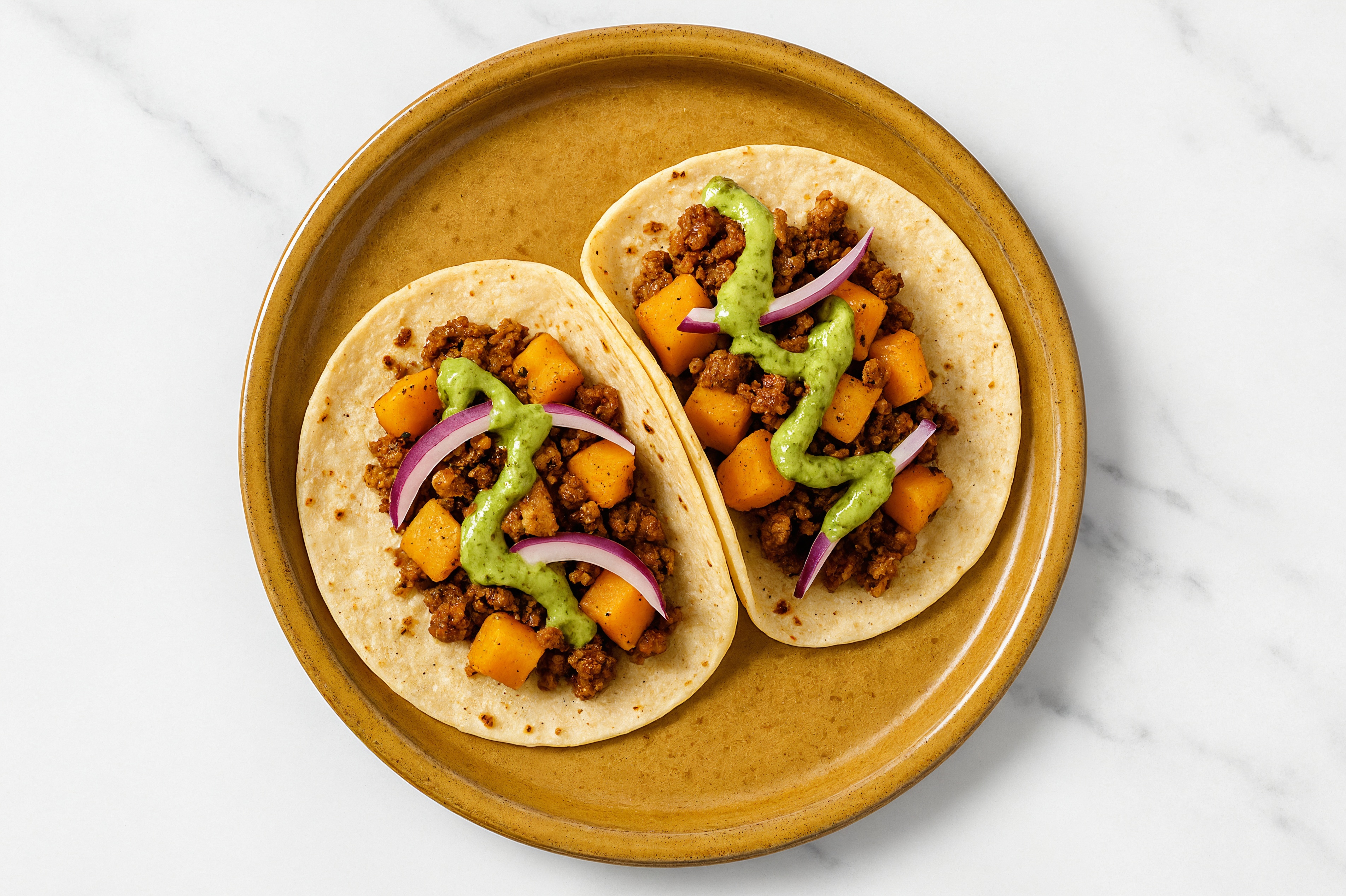 Plant-Based Chorizo + Butternut Tacos