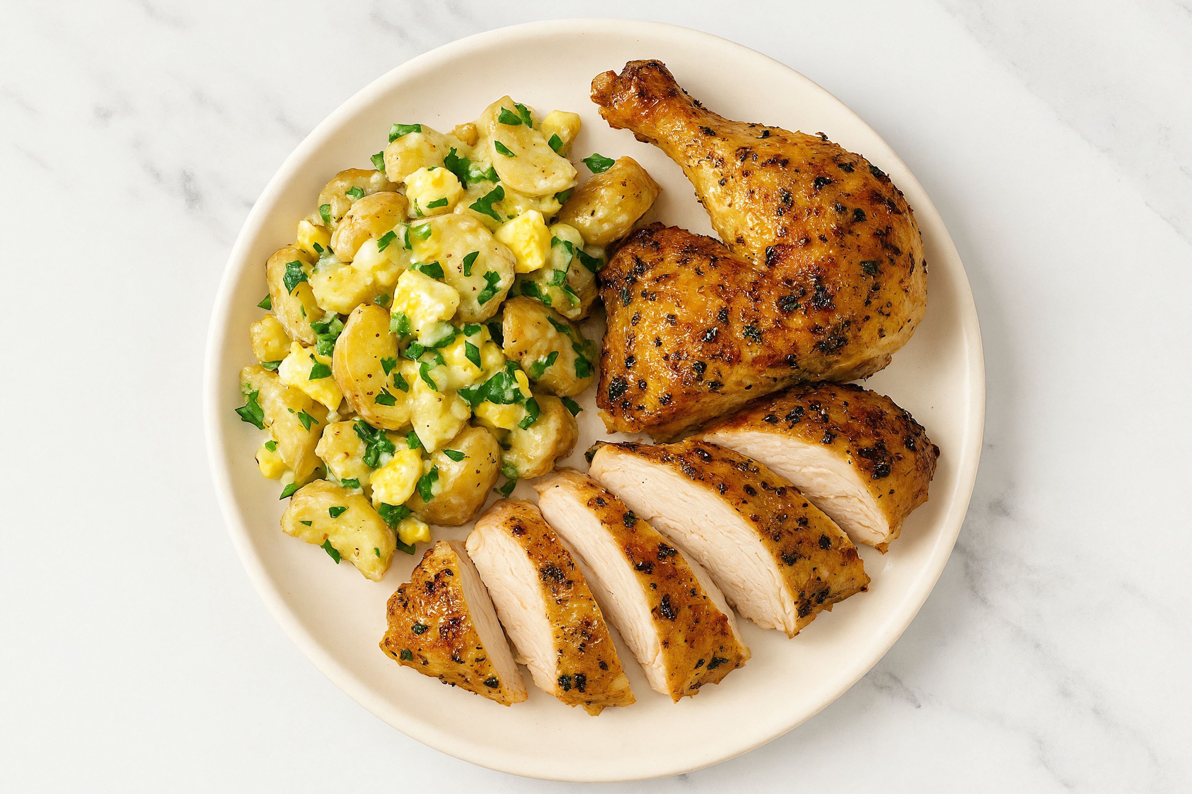 Juicy Chicken + Quick Potato Salad