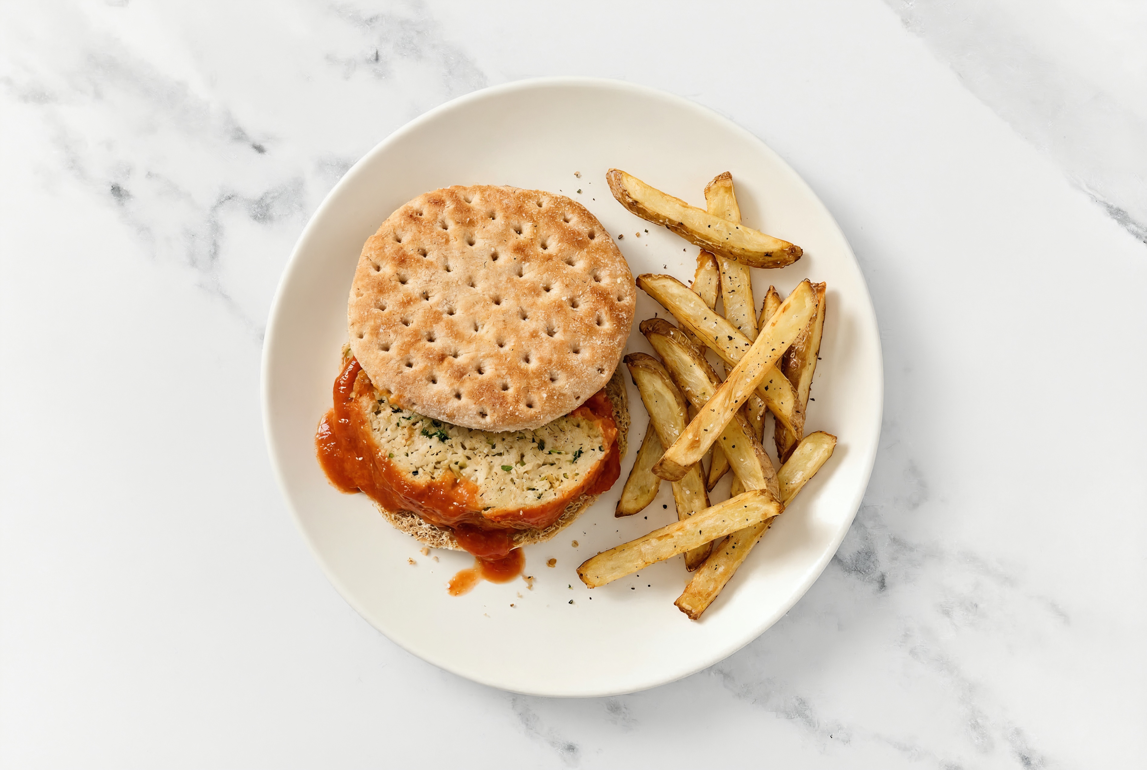 Savory Turkey Meatloaf Sandwich + Fries