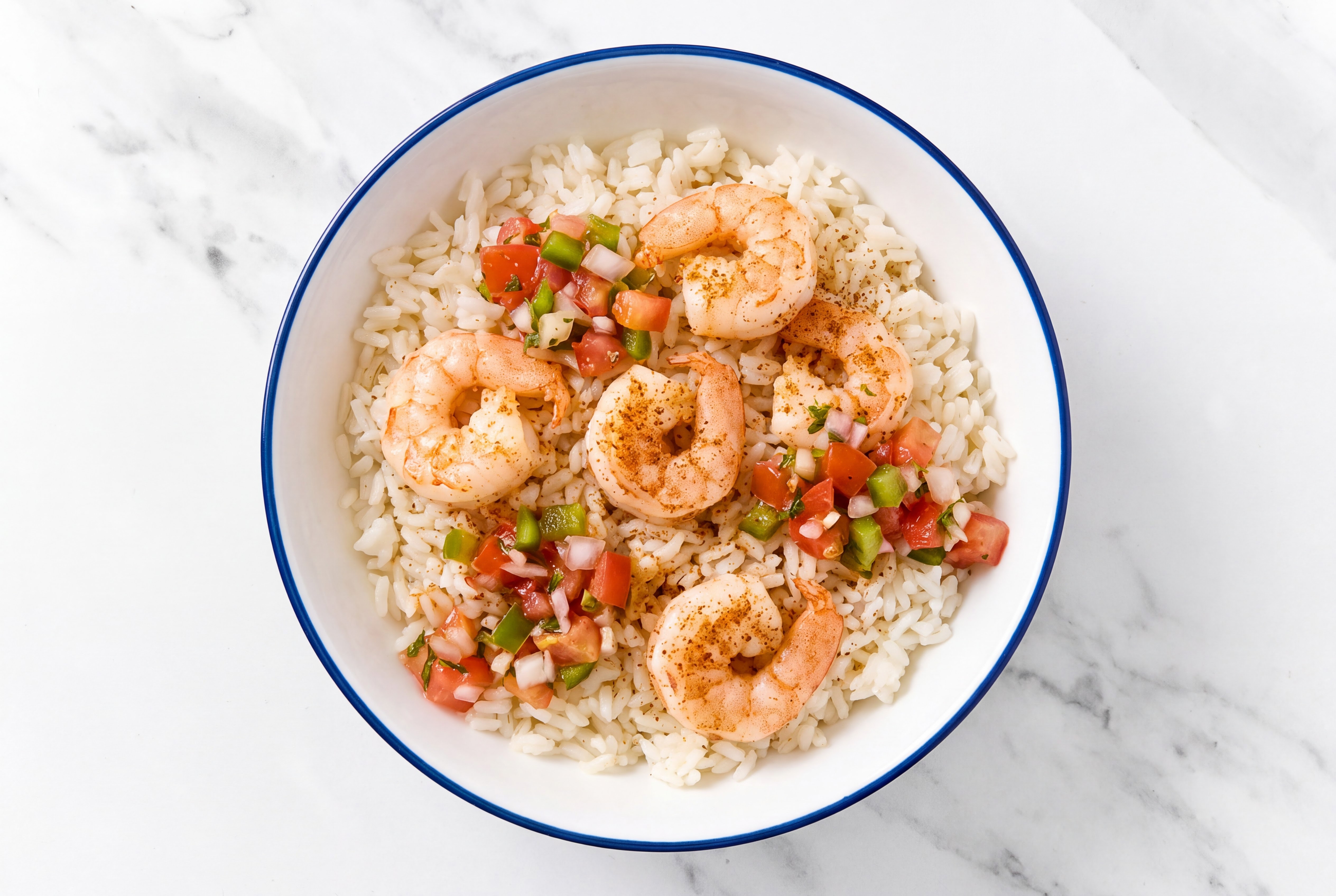 Herby Super Fresh Southwestern Medium Cooked Shrimp Bowl
