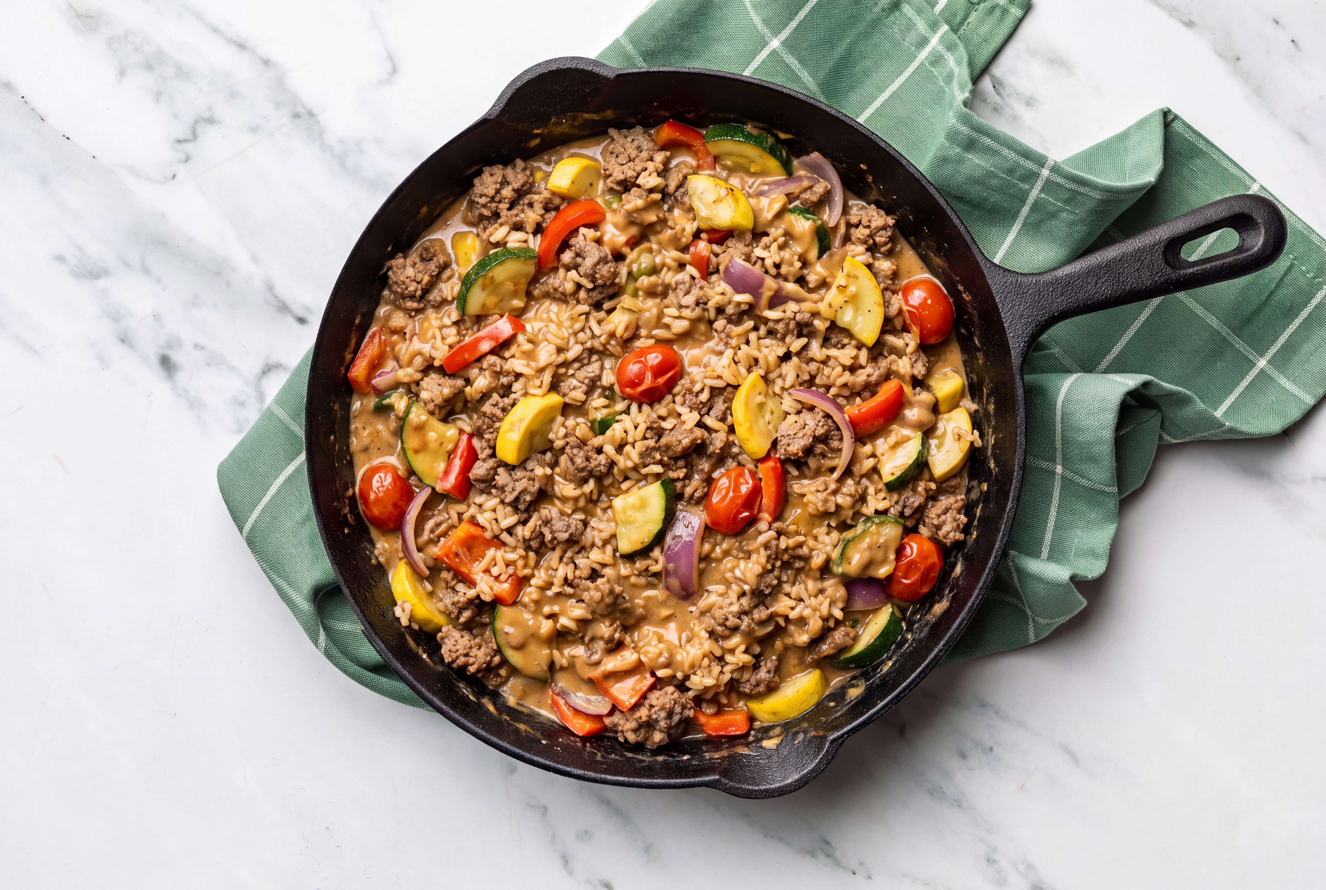 Herby Thai Peanut Squash + Ground 93/7 Lean Beef Stir-Fry